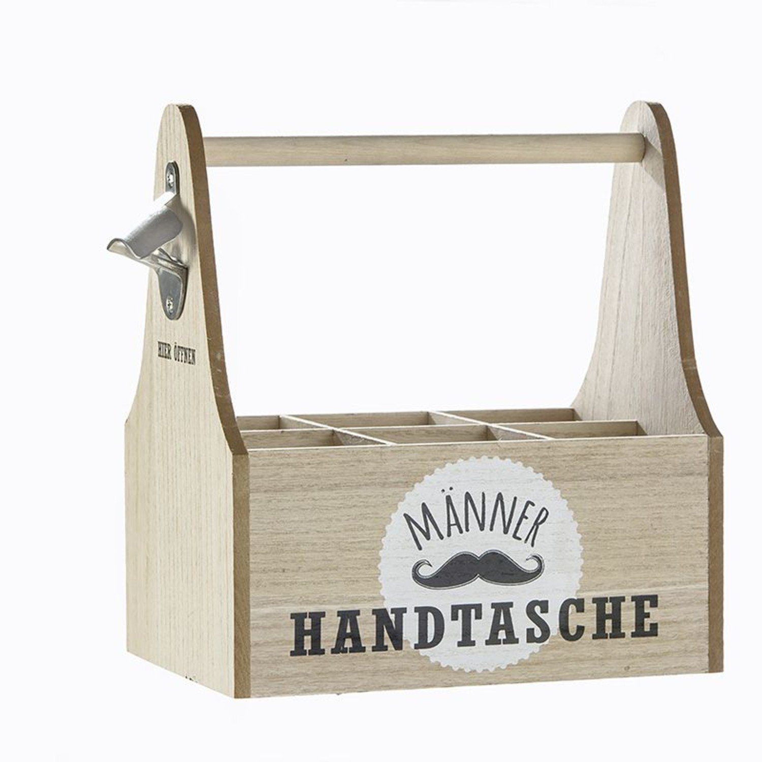 GILDE Bar-Butler 6er Flaschenträger 'Männer Handtasche' natur 41232