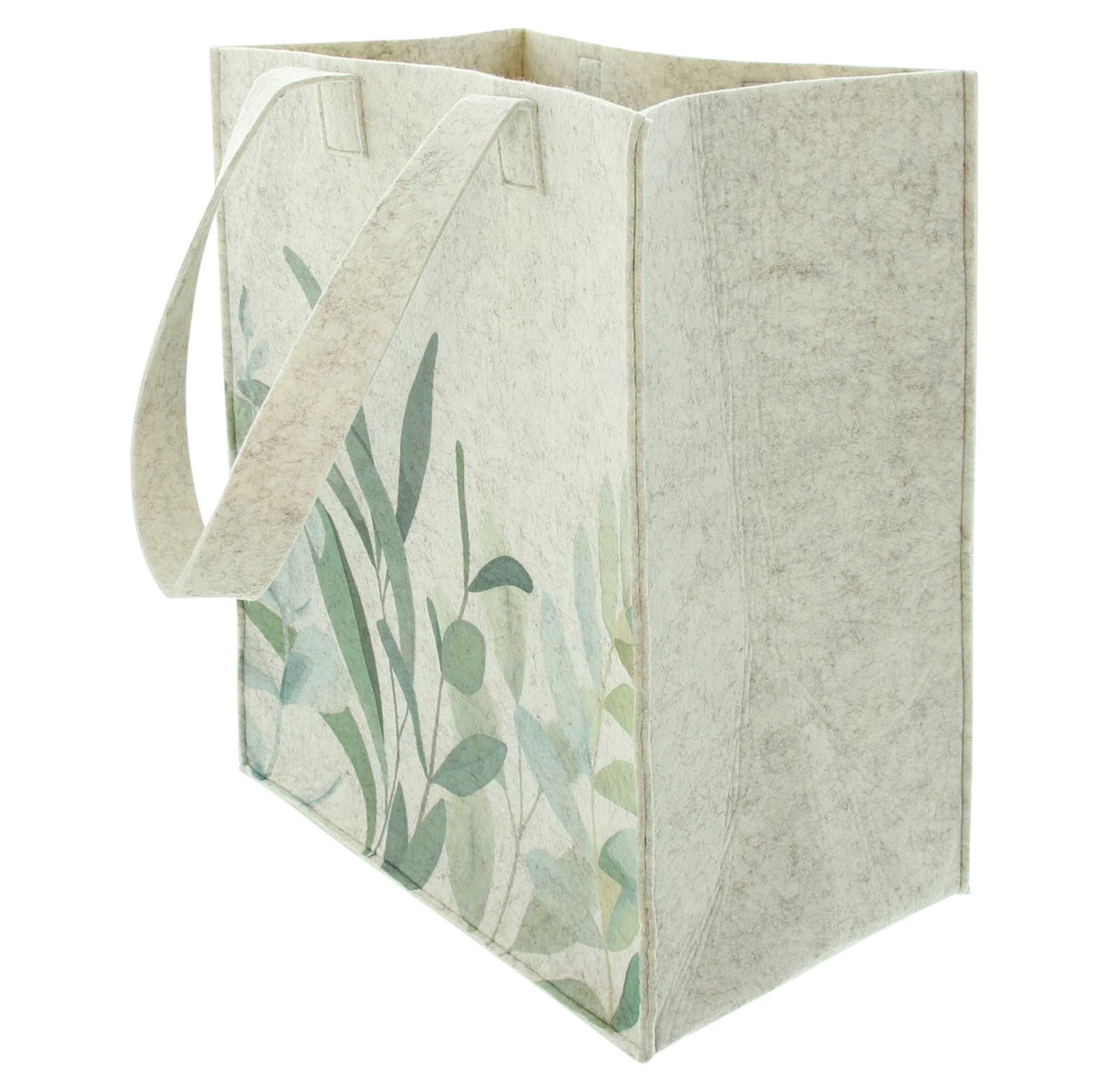 Frank Flechtwaren Tragetasche Filztasche Blätter recycelter Filz beige – Einkaufstasche