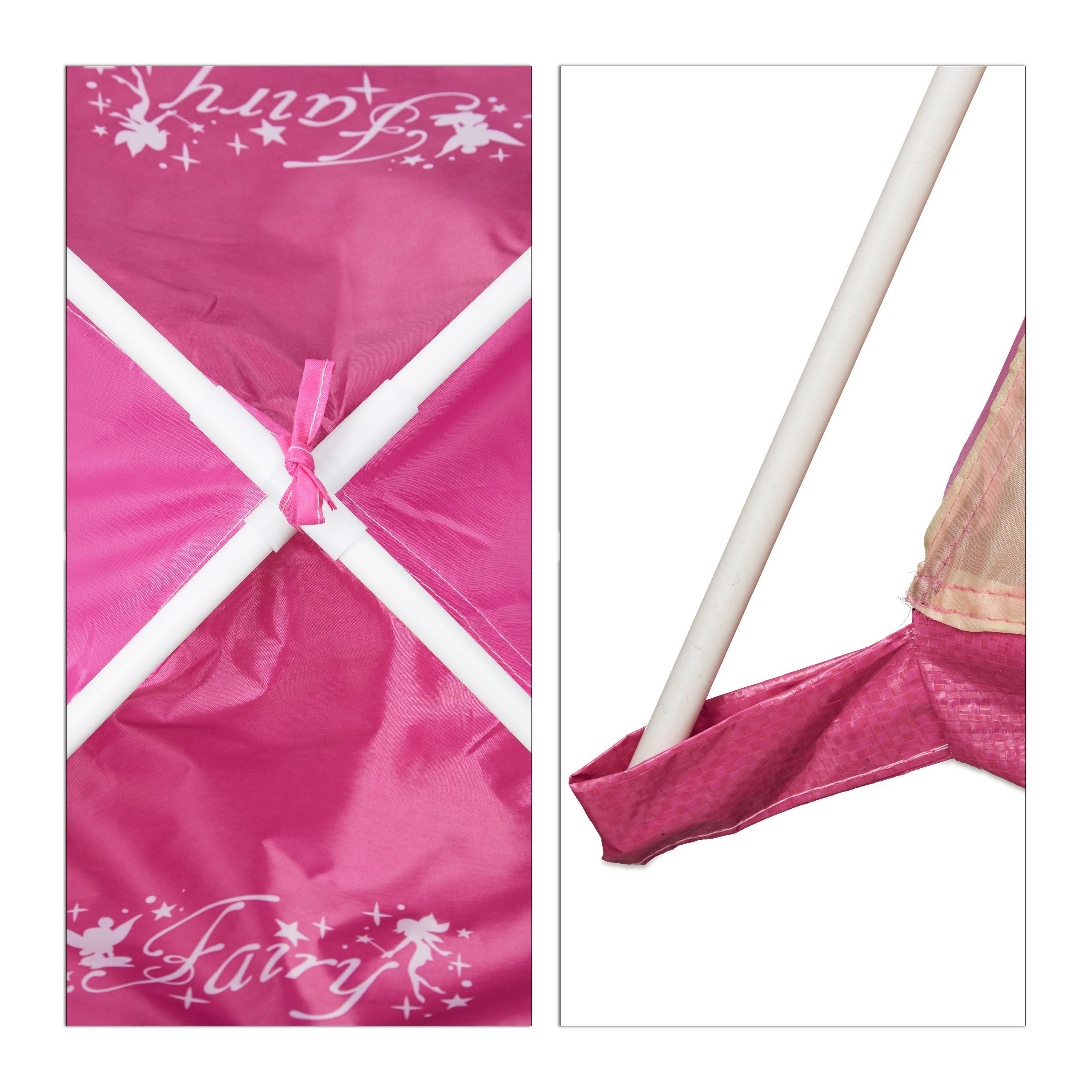 relaxdays Spielzelt Mädchen Pink mit Fee