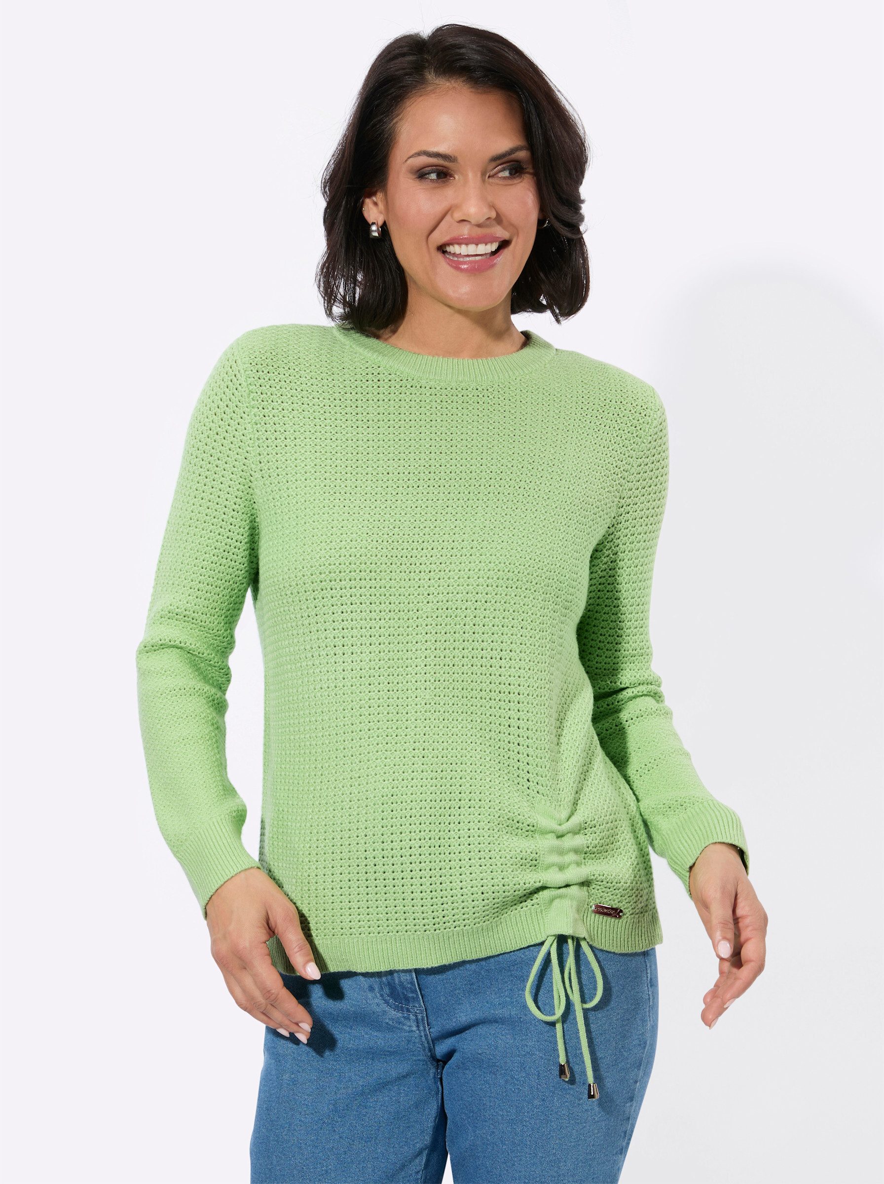 Strickpullover Rundhals-Pullover Langarm