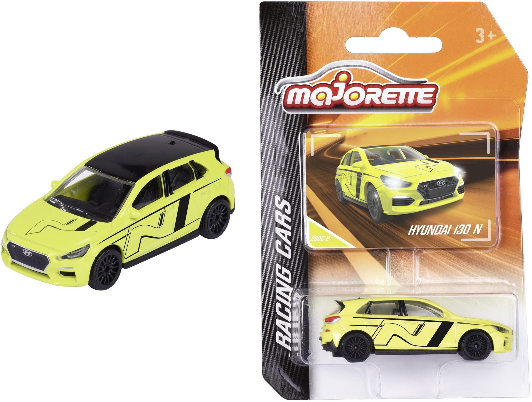 majORETTE Spielzeug-Auto Spielzeugauto i30N 212084009Q32 gelb Hyundai Racing Cars