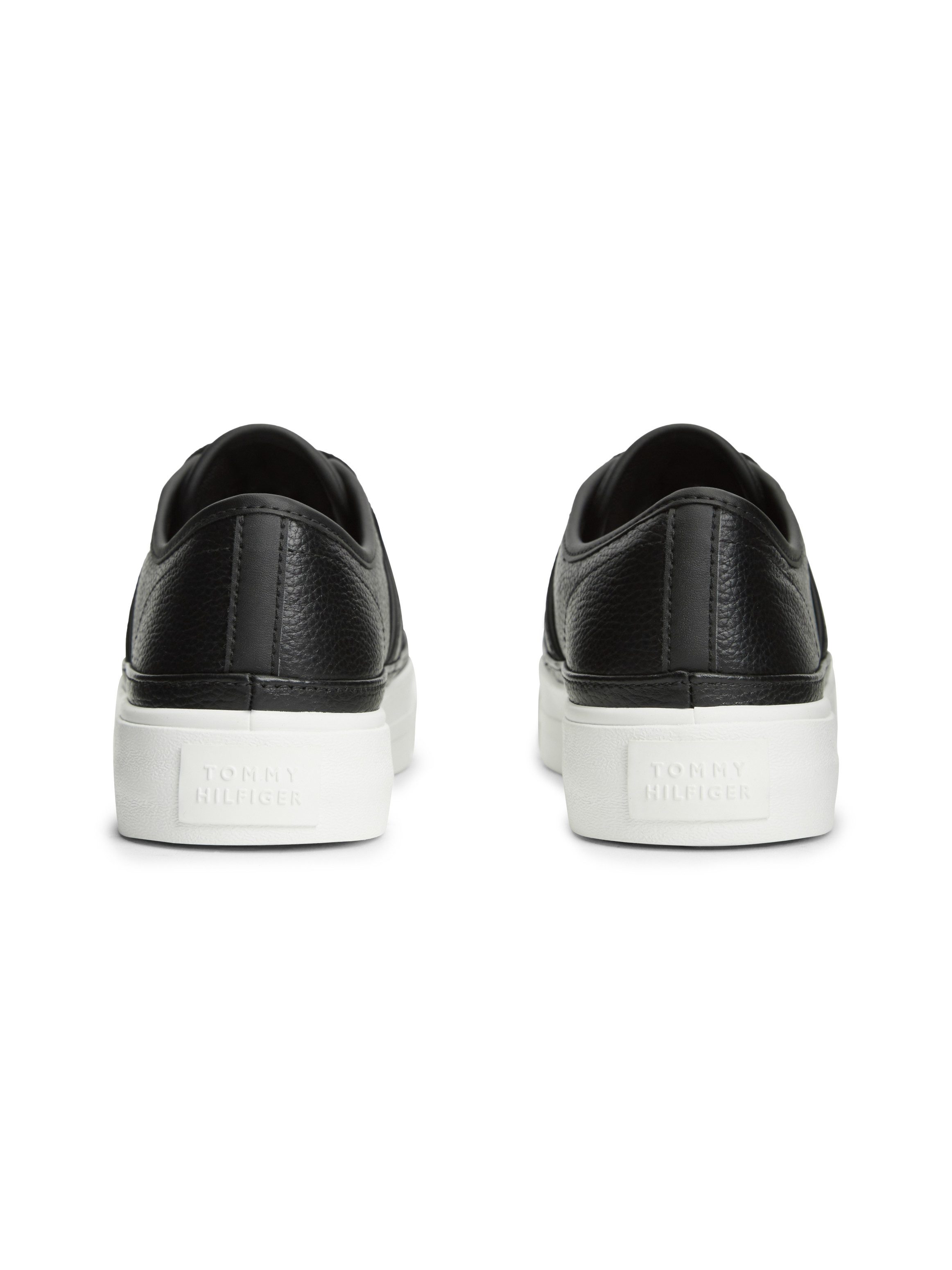 Tommy Hilfiger PLATFORM VULC SNEAKER PIPING LTR Plateausneaker Freizeitschuh, Halbschuh, Schnürschuh mit seitlichem Flaggen-Element