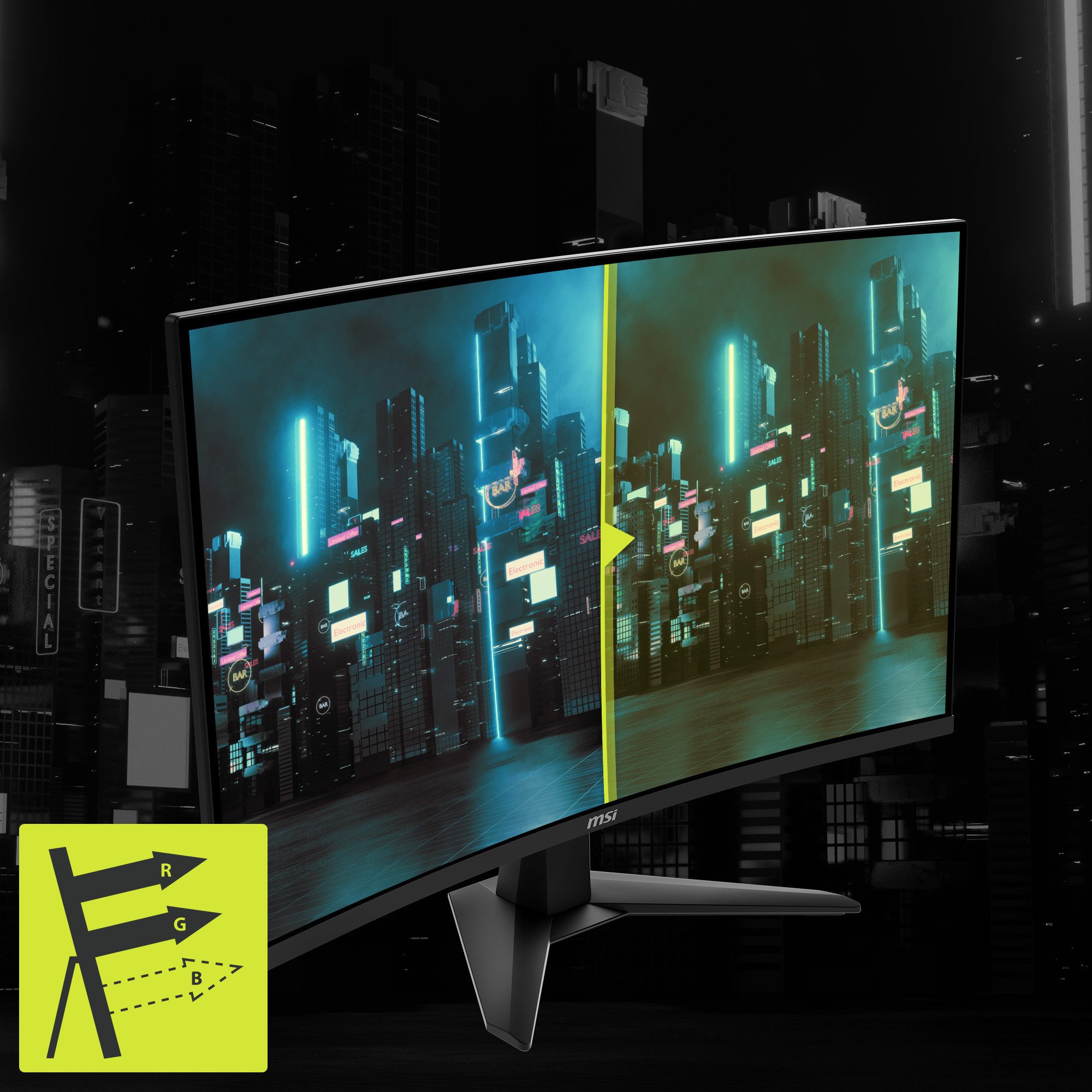 MSI MAG 32C6X Curved-Gaming-Monitor (80 cm/32 ", 1920 x 1080 px, Full HD, 1 ms Reaktionszeit, 250 Hz, VA LED, 3 Jahre Herstellergarantie)