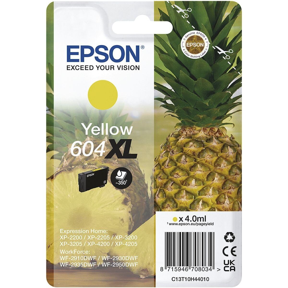 Epson 604 XL Tintenpatrone (1-tlg., Original Druckerpatrone, gelb)