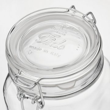 Bormioli Rocco Vorratsglas Vorratsglas "Fido" 0,35l, Glas, (Set, 6-tlg., 6 Stück, 0,35l Fassungsvermögen), gefriergeeignet, luftdicht verschließbar