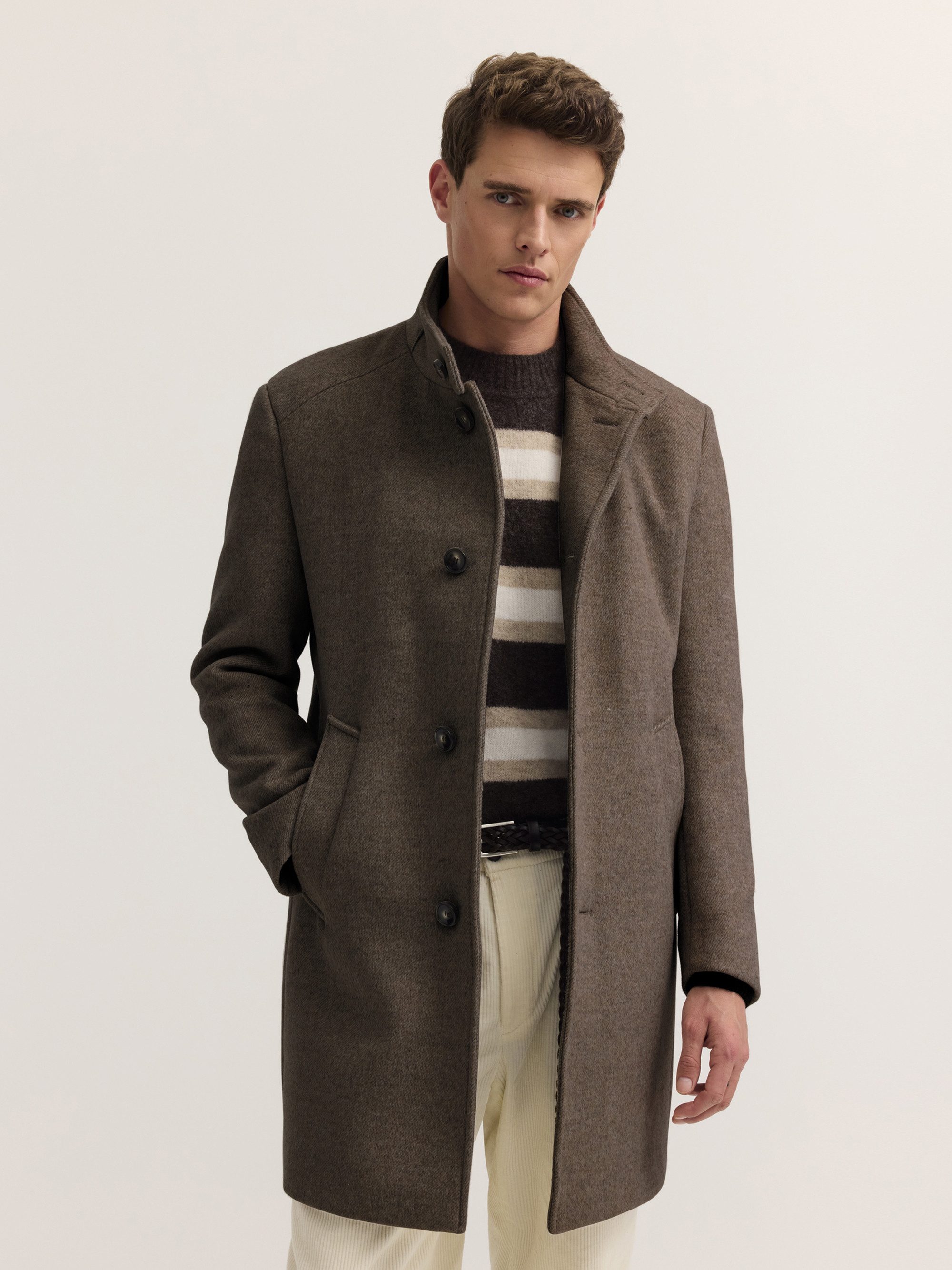 bugatti Kurzmantel Modern Fit Modern Fit Wollmix Stehkragen Dynamic Series