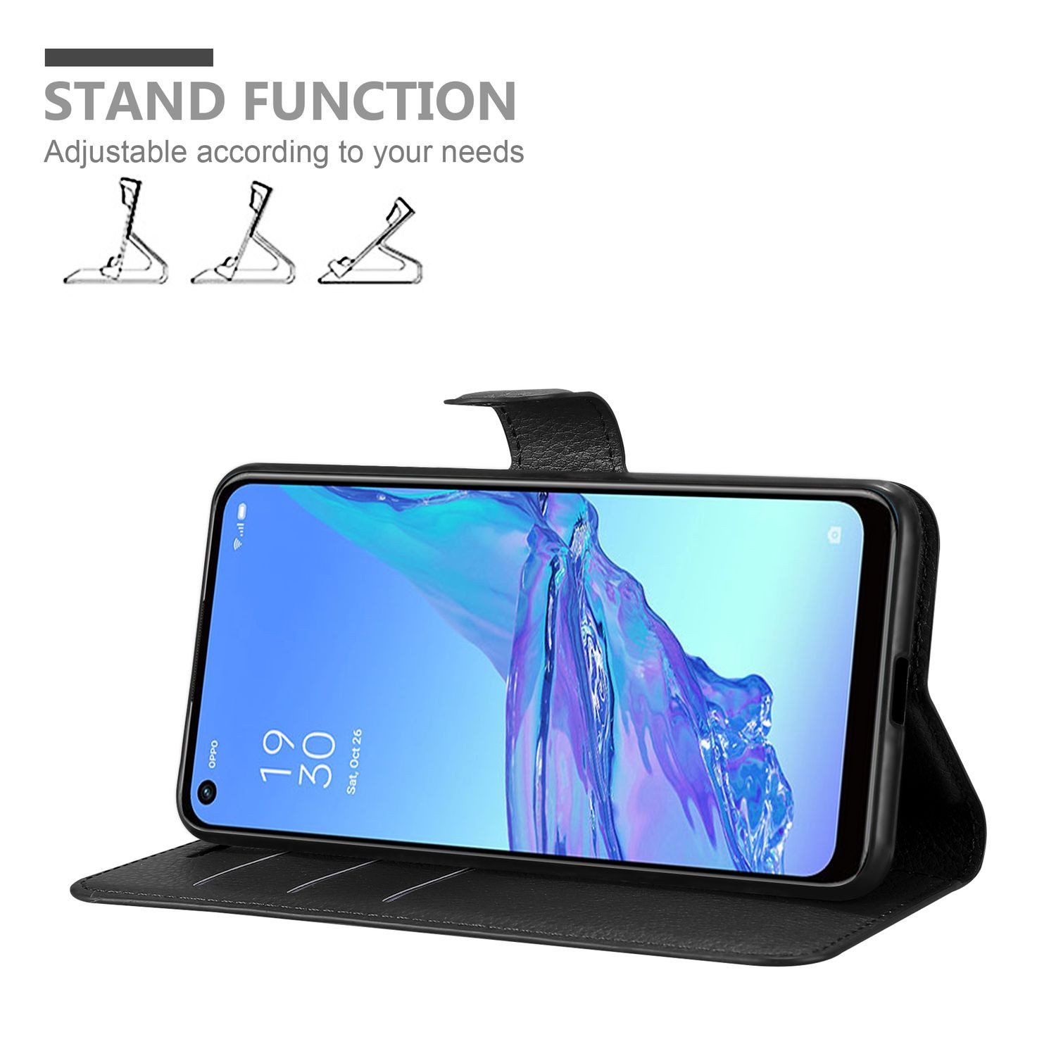 Cadorabo Handyhülle für Oppo A53 Hülle Oppo A53, Hülle Schutzhülle mit Standfunktion, Kartenfach und Magnetverschluss
