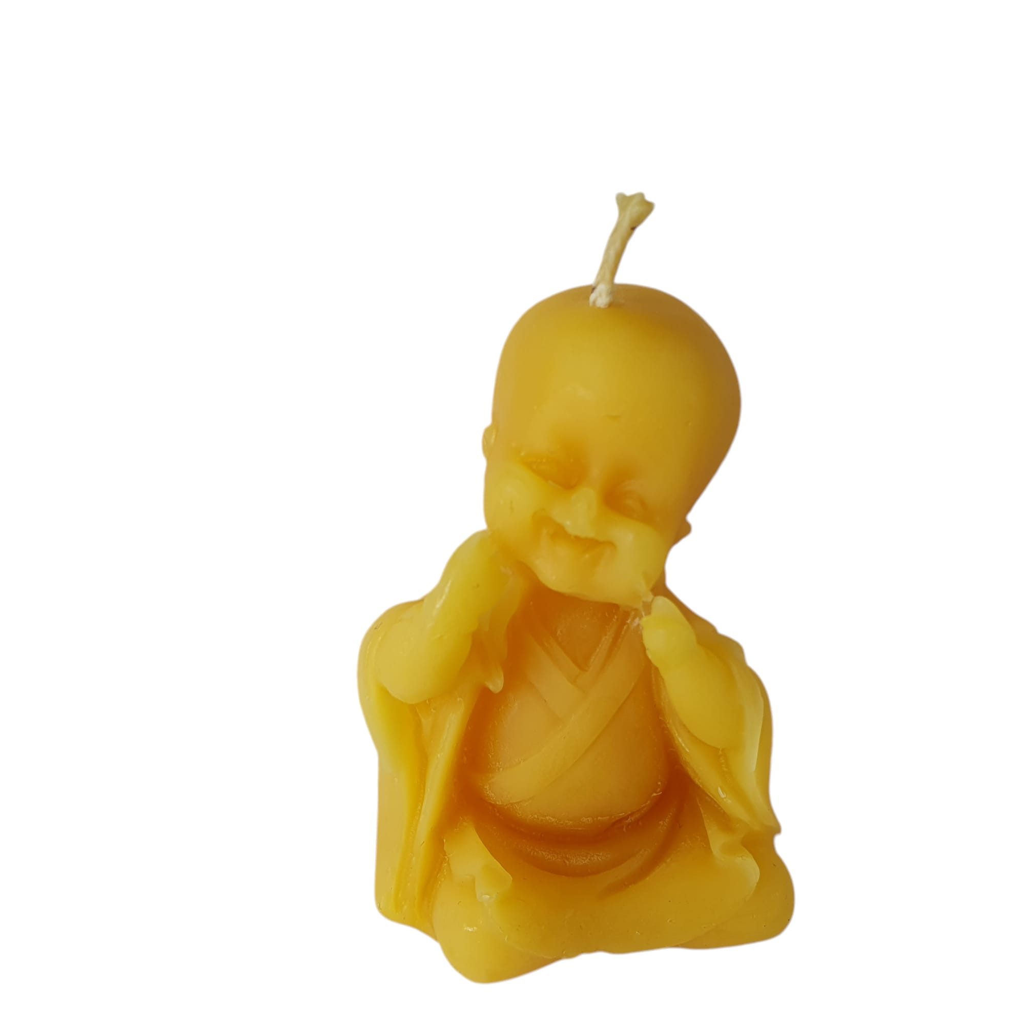Aspinaworld Formkerze Bienenwachskerze - Buddha Kerze 6 cm - Bienenwachs - Honigkerze