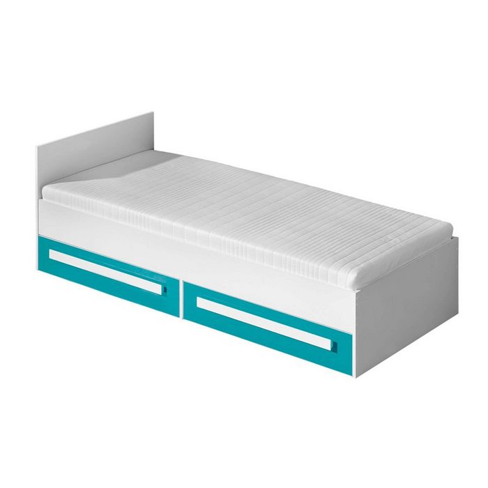 Stylefy Jugendbett Goldie (Jugendbett Bett) 90x200 cm mit Schubladen Vollauszug mit Matratze für Kinder
