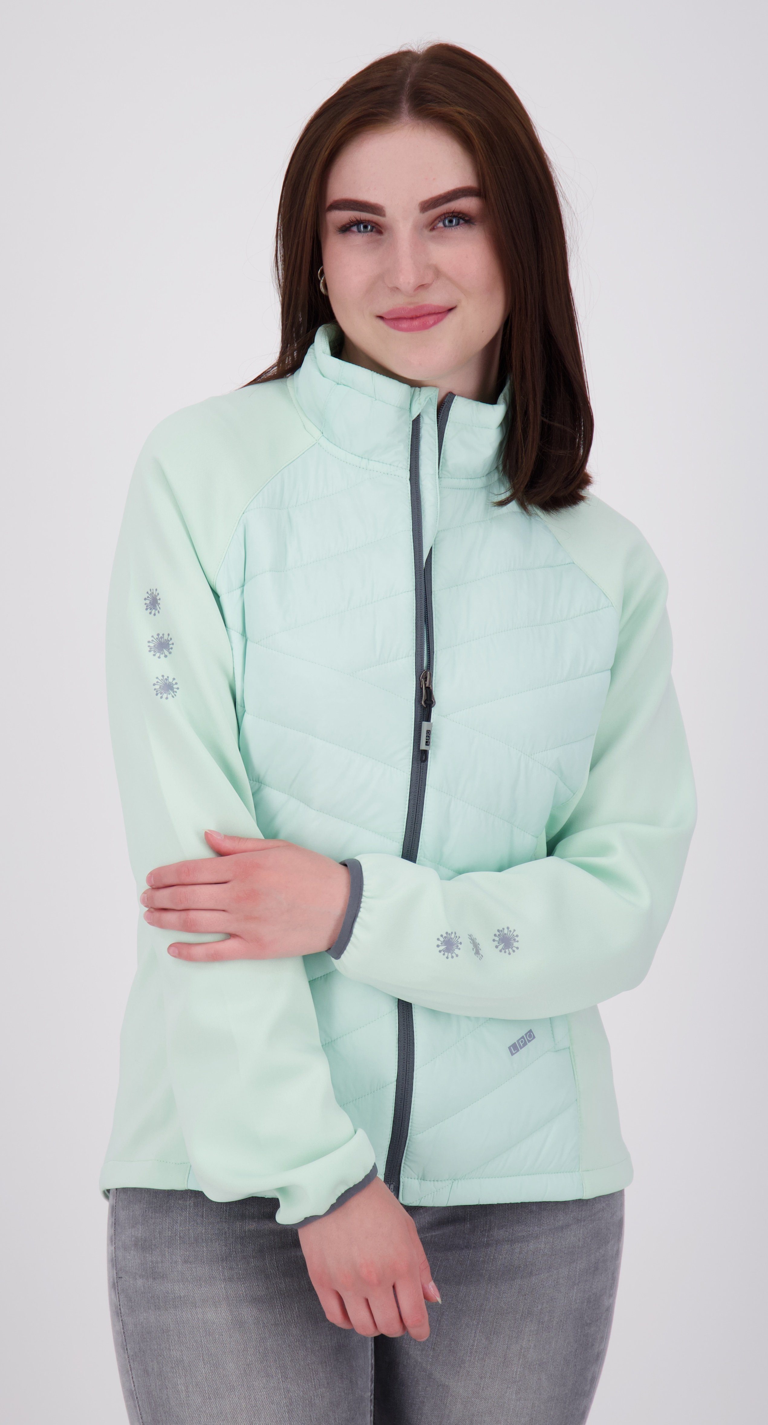 DEPROC Active Strickfleecejacke EDINA CS WOMEN Fleecejacke, Outdoorjacke, Sportjacke mit Kapuze, auch in Großen Größen misty jade