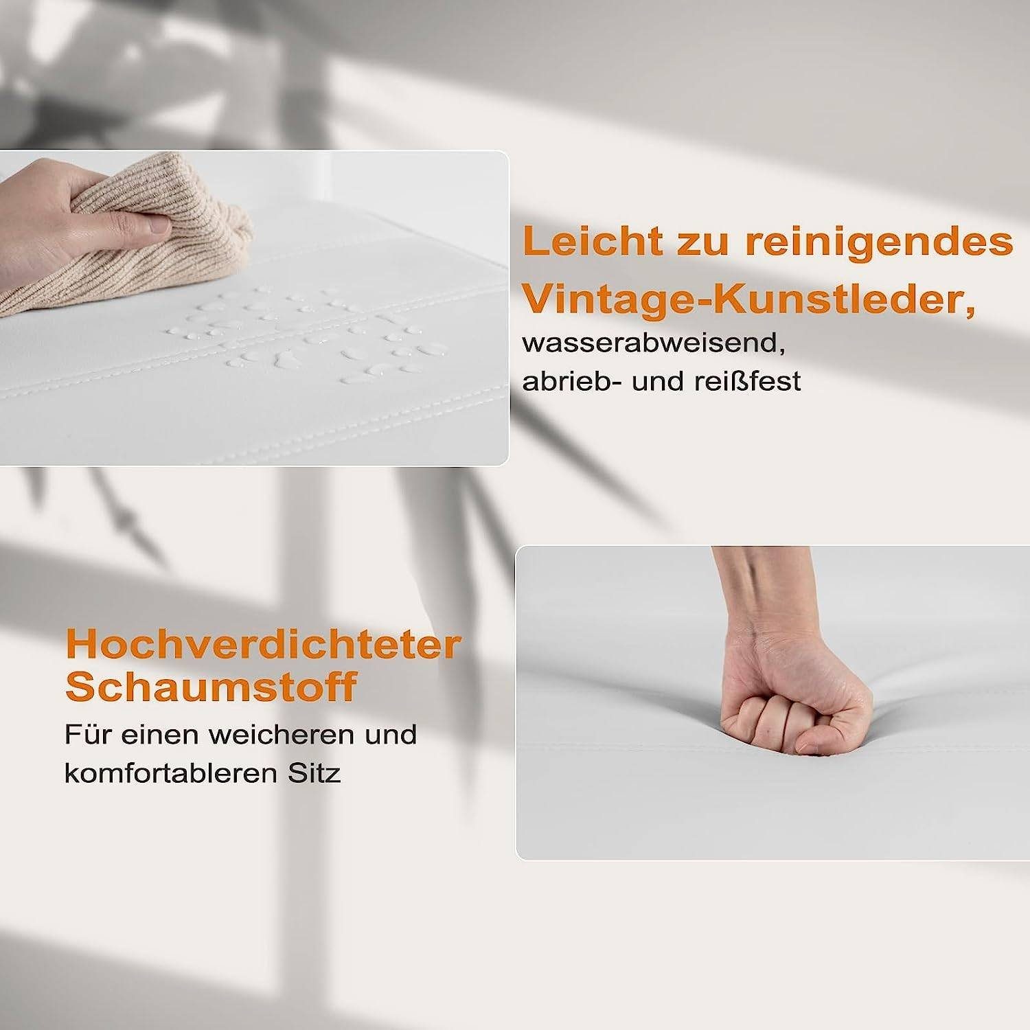 Woltu Freischwinger (Set, 4 St), mit hoher Rückenlehne Kunstlederbezug bis 120kg belastbar