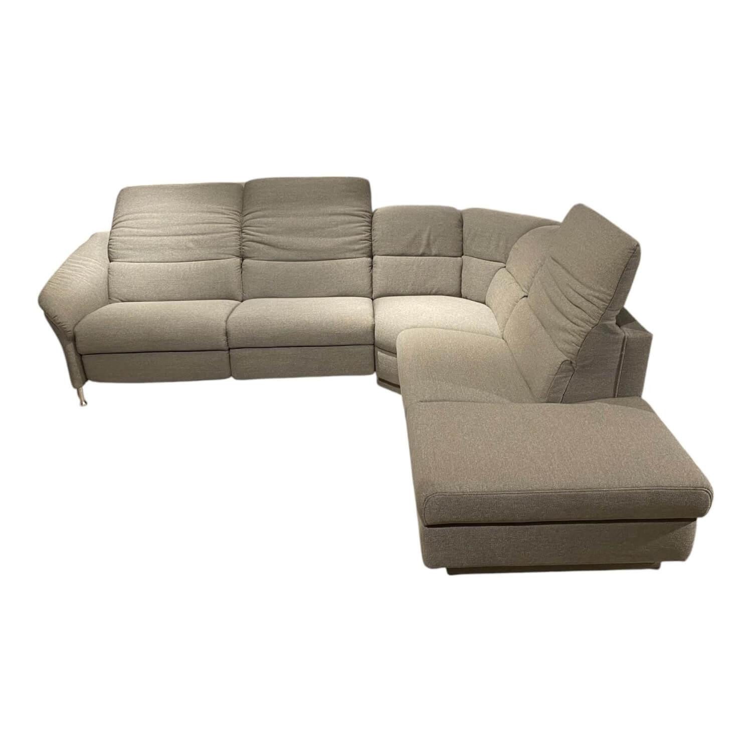himolla Ecksofa Ecksofa 1924 Stoff Q2 Fashion Rauch Grau Füße Aluminium Mit