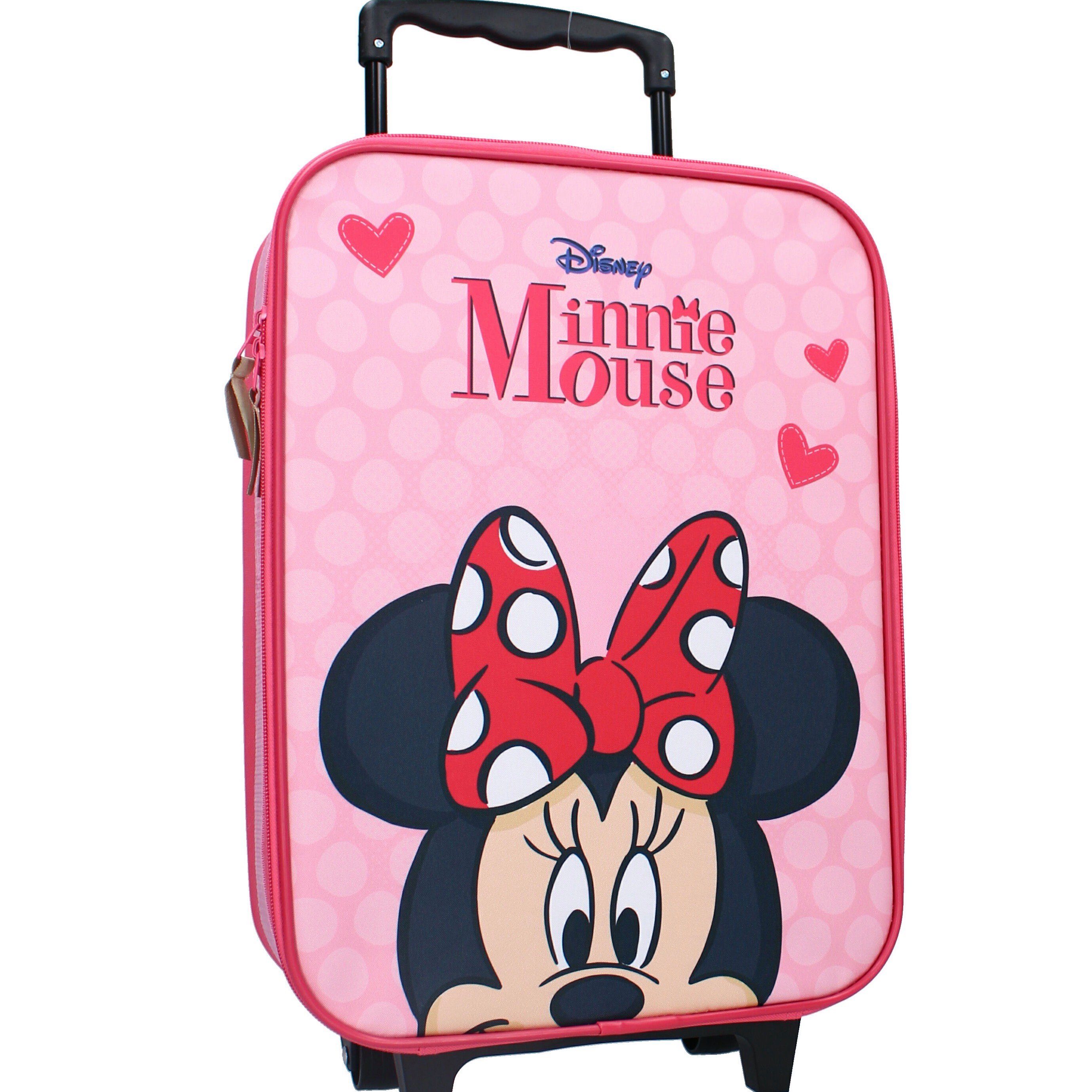 Disney Minnie Mouse Kinderkoffer Trolley Kindertrolley Minni Maus Pink, 2 Rollen, Trolley