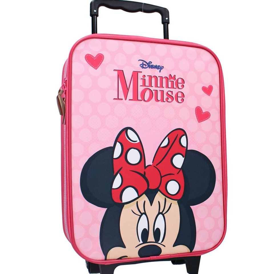 Disney Minnie Mouse Kinderkoffer Trolley Kindertrolley Minni Maus Pink, 2  Rollen, Trolley