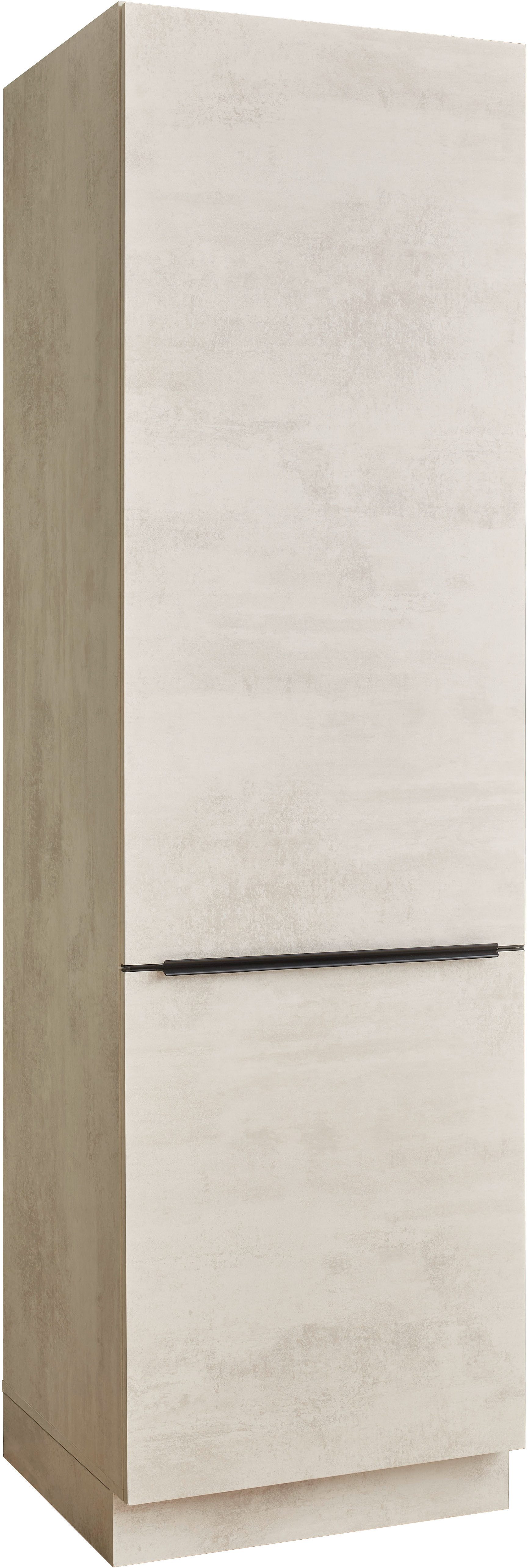 BASIC by Balculina Kühlumbauschrank Sanibel Küchenschrank, Küchenhochschrank BxHxT 60 x 210 x 58 cm (1-St) Breite 60cm, 2 Türen, 2 Einlegeböden für Kühlschrank 88er oder 178er