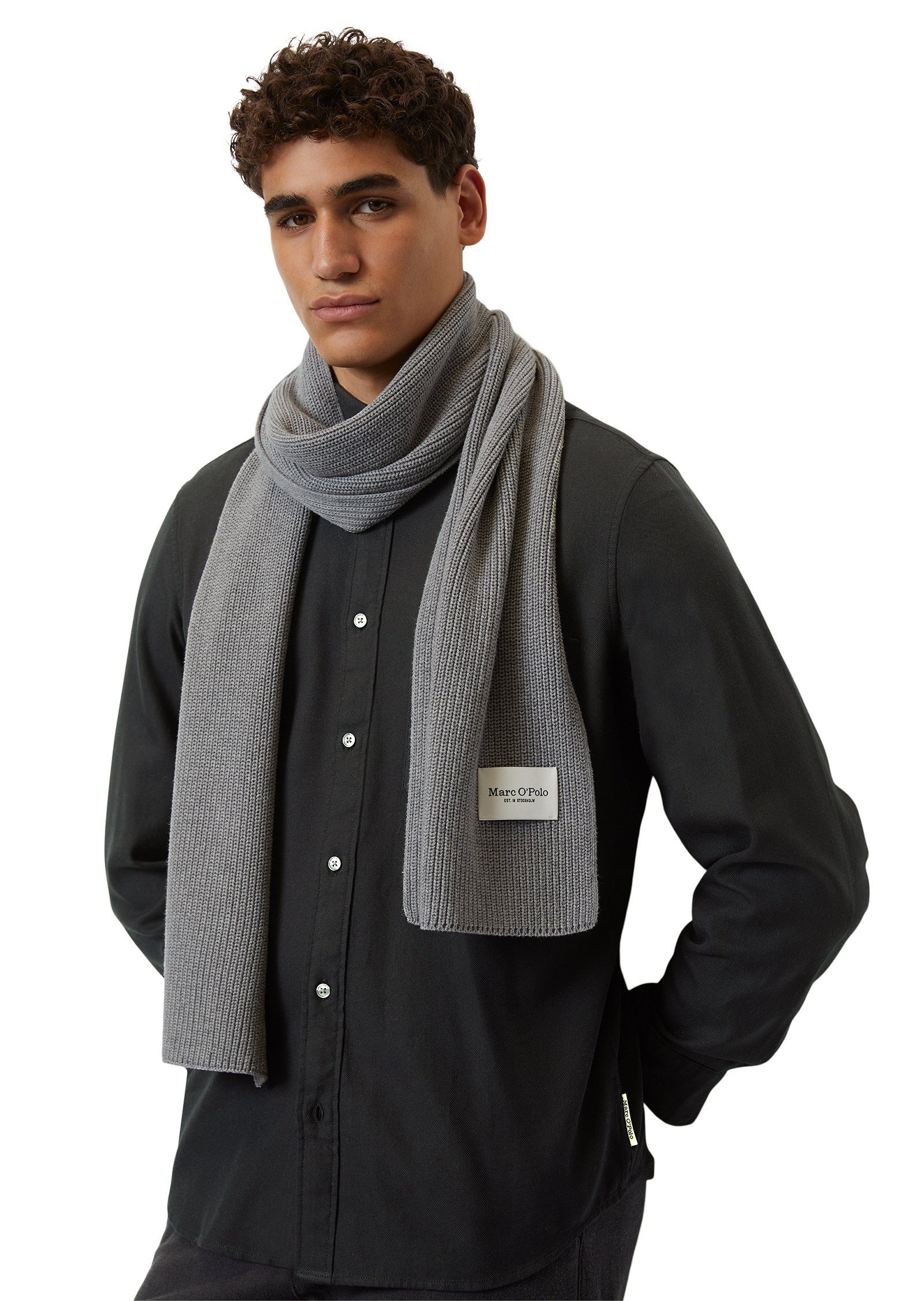Marc O'Polo Bio-Baumwolle aus grau reiner Schal