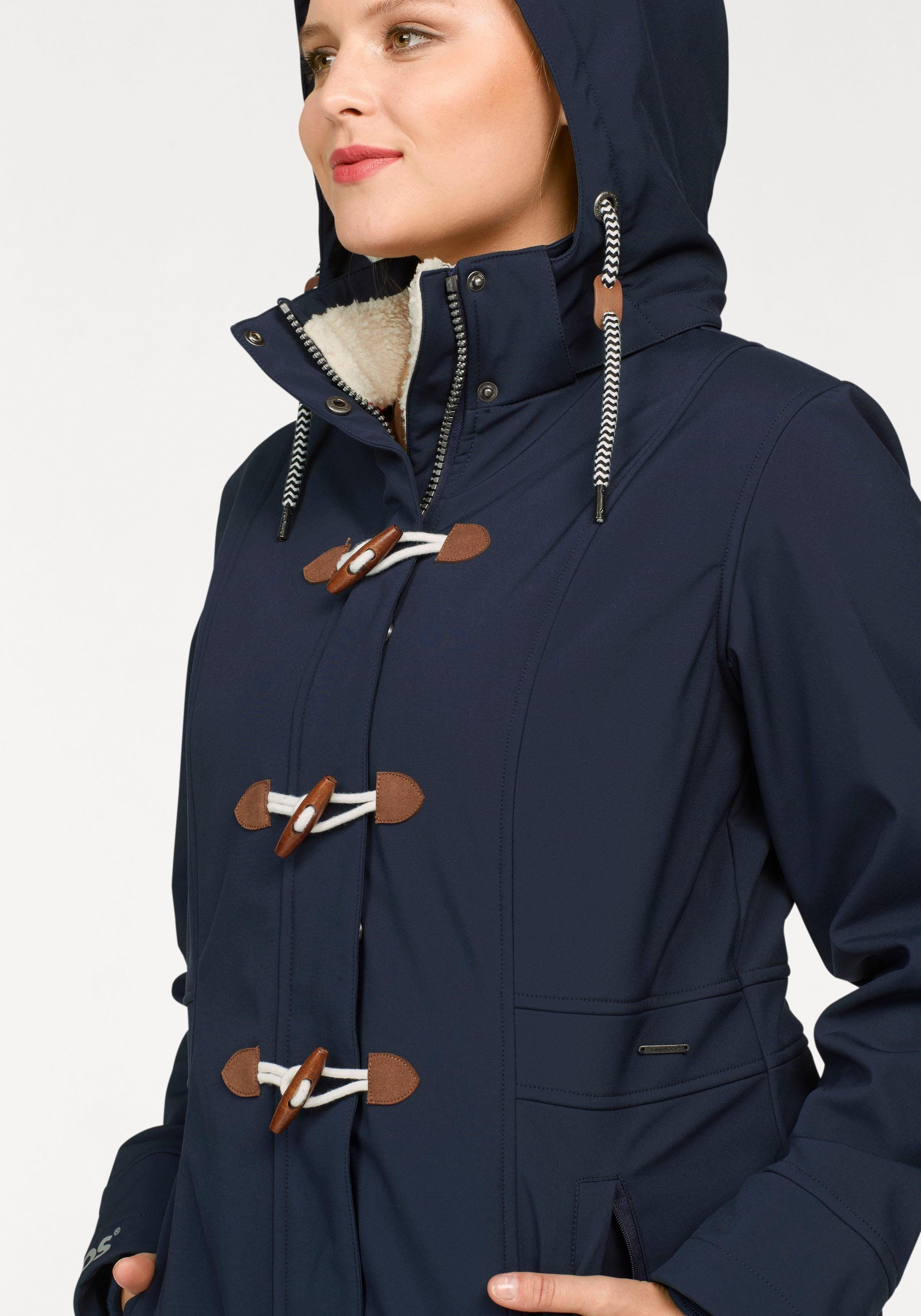 KangaROOS Softshelljacke figurbetonte Passform, normaler Schnitt, mit abnehmbarer Kapuze