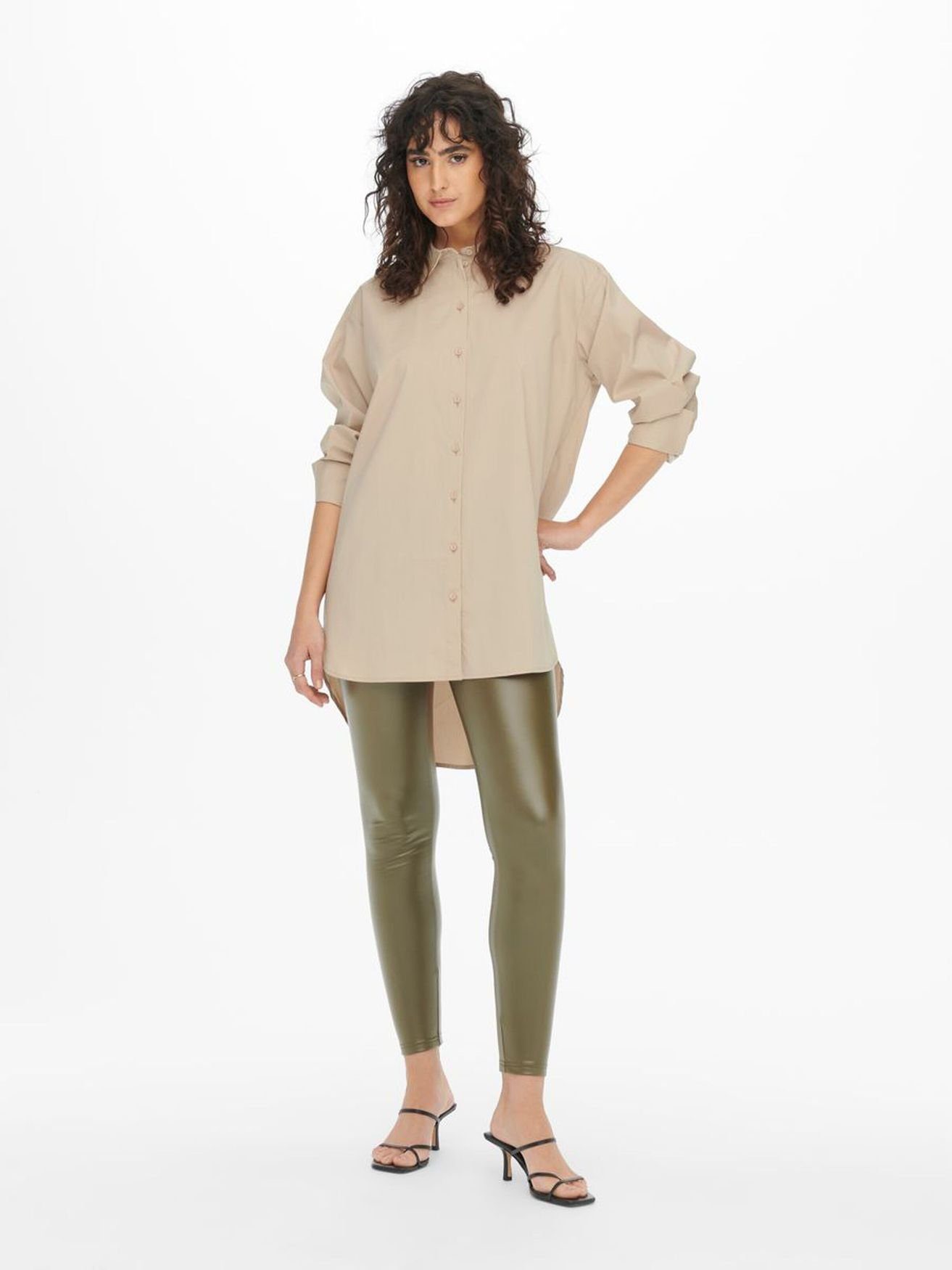 Blusenshirt Beige-2 Shirt Hemd YONG Freizeit JACQUELINE 3699 (1-tlg) de Design Bluse in