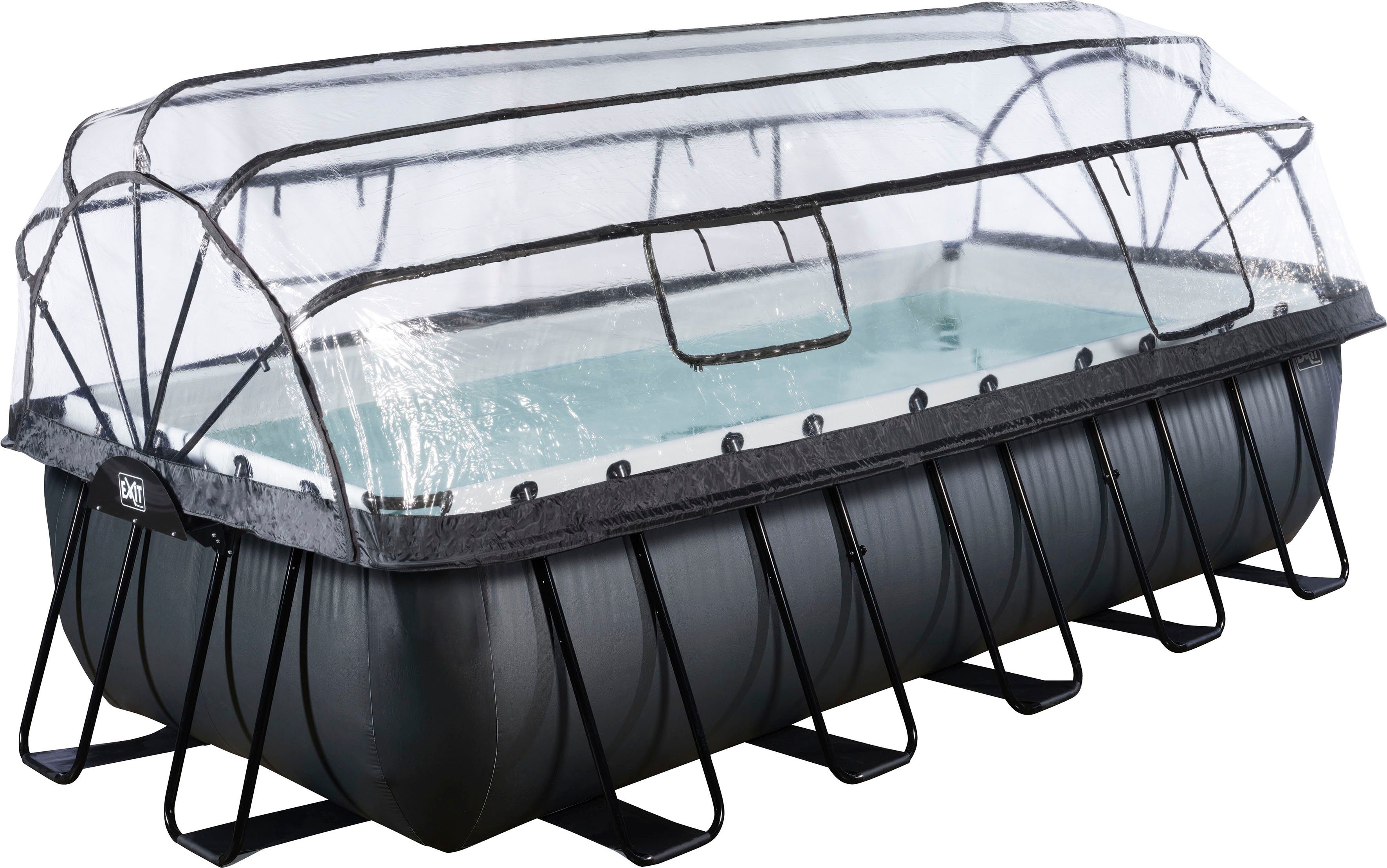 EXIT Framepool inkl. multifunktionaler Poolabdeckung (Set, 4-tlg), BxLxH: 250x540x122 cm, mit Sandfilterpumpe & Sicherheitsleiter