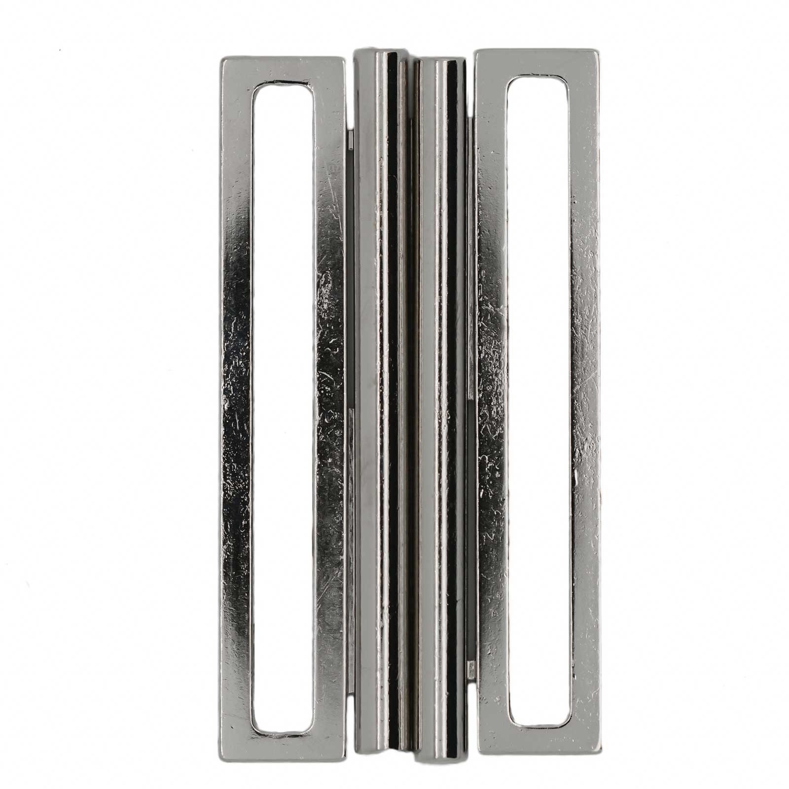 maDDma 1 Metall Gürtel-Schnalle Steckschnalle Klick Verschluss Gurtstecker (Einzelschnalle, 1-tlg), 76 x 36 x 3mm Durchzug 60mm