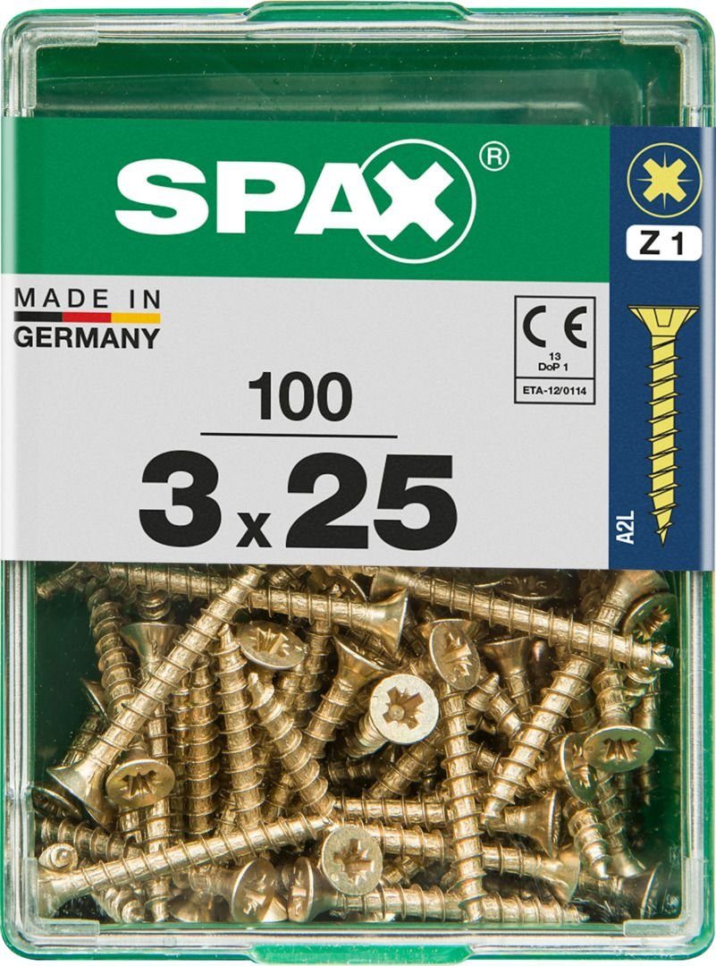 SPAX Holzbauschraube Spax Universalschrauben 3.0 x 25 mm PZ 1 - 100