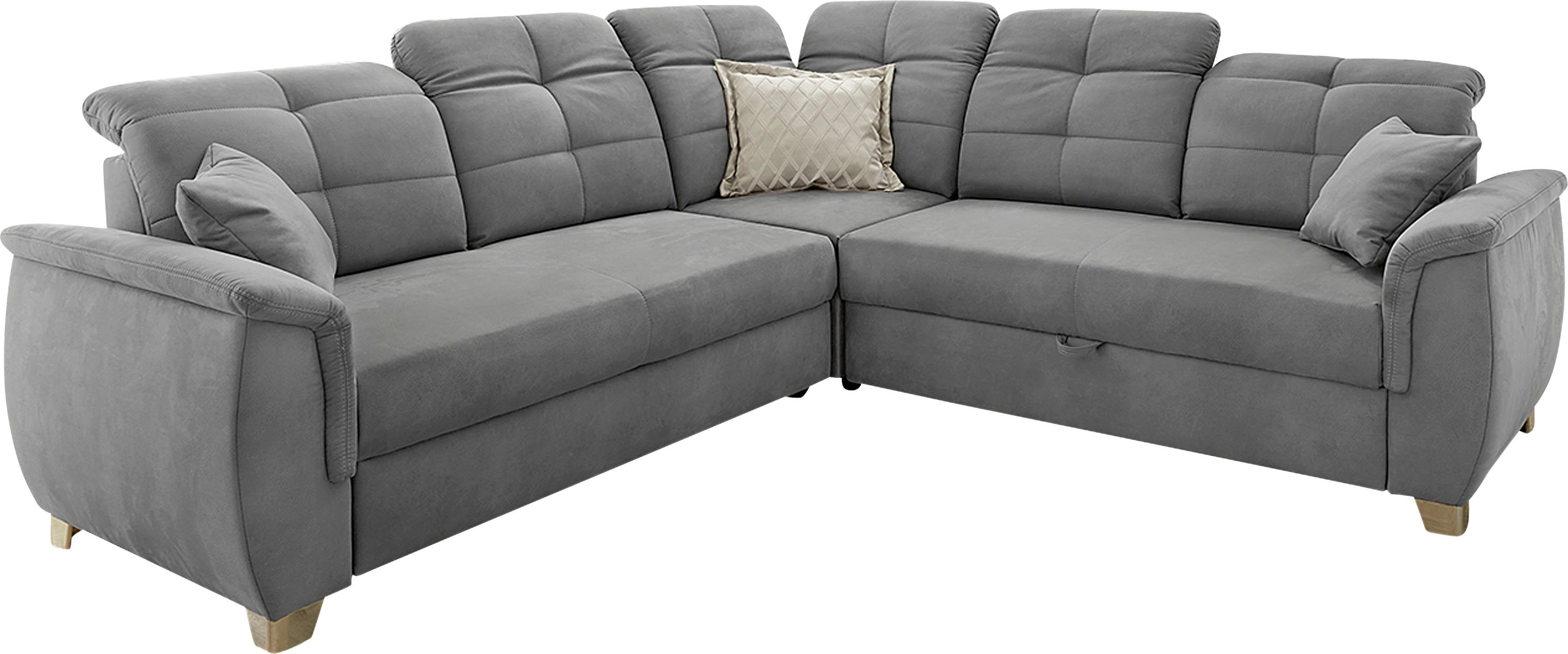 Ecksofa Udine, grau Relaxfunktion grau Jockenhöfer 6 | individuell, Kopfteilen, verstellbaren und Gästebett- Gruppe