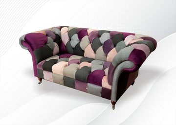 JVmoebel Chesterfield-Sofa, Wohnzimmer Möbel Stoff Textil Bunte Chesterfield Dreisitzer Sofa