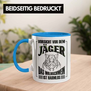 Trendation Tasse Lustige Tasse Geschenk für Jäger Wildschwein Spruch Geschenkidee Jagd
