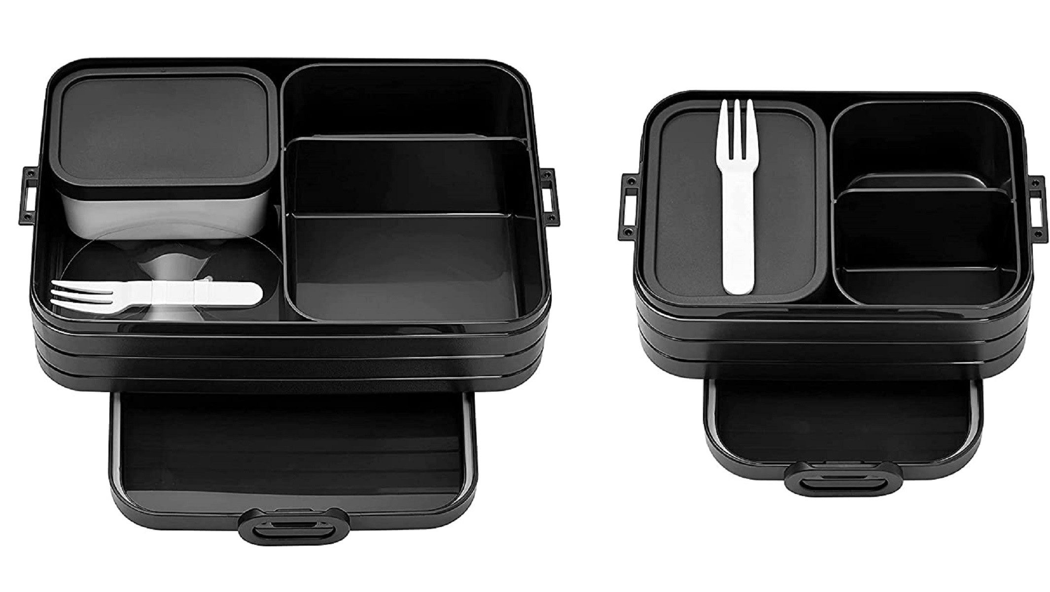 Mepal Vorratsdose 2-tlg. Limited Edition Bento-Lunchboxen, bis zu 8 Butterbrote schwarz, Kunstststoff, (Set, 2-tlg), geeignet für bis zu 4 BZW. 8 Butterbrote TPE/pp/abs