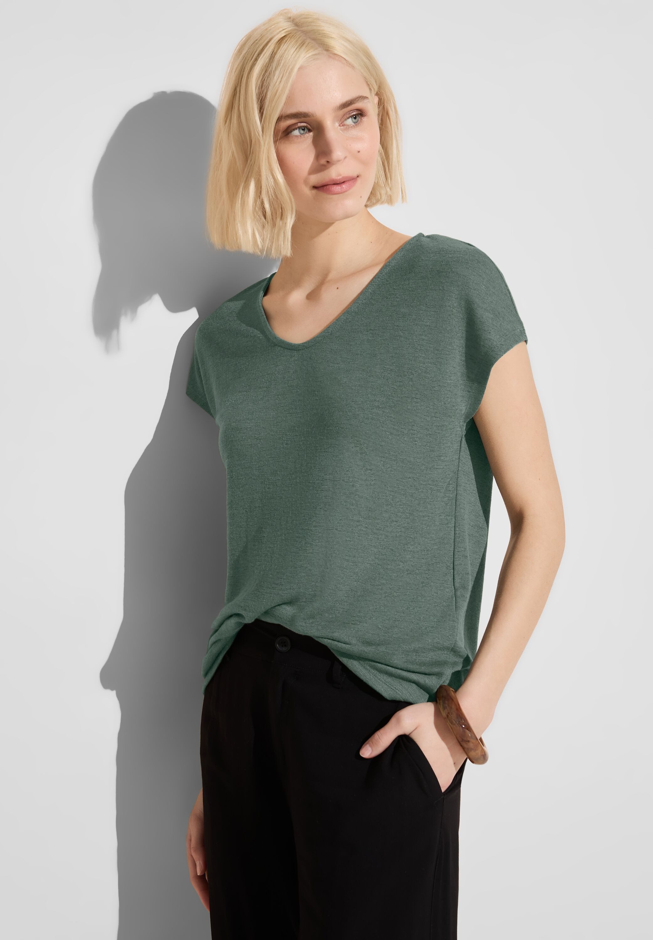 STREET ONE T-Shirt in Melange Optik