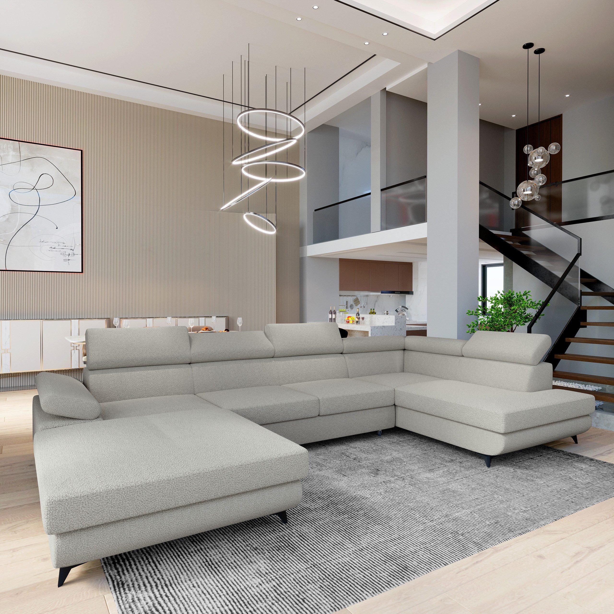 Masseno Ecksofa RUBANO mit Schlaffunktion U-Form, günstig online kaufen