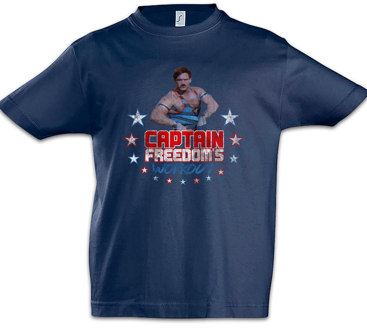Urban Backwoods Print-Shirt Captain Freedom's Workout Kinder T-Shirt Running Fitness Gym Man (1-tlg) Commercial Werbung Science Fiction