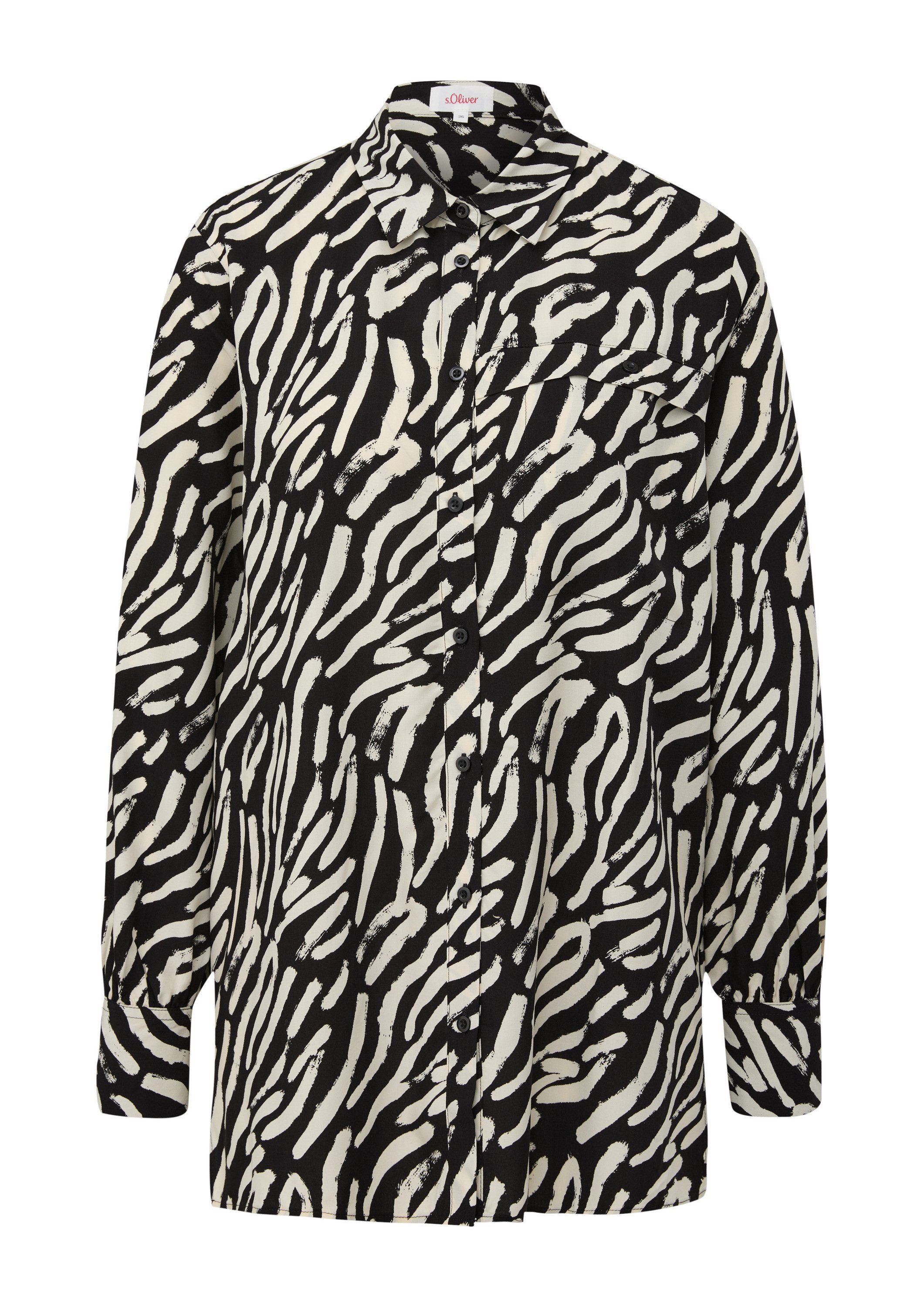 s.Oliver Langarmbluse Bluse Longbluse aus reiner günstig online kaufen