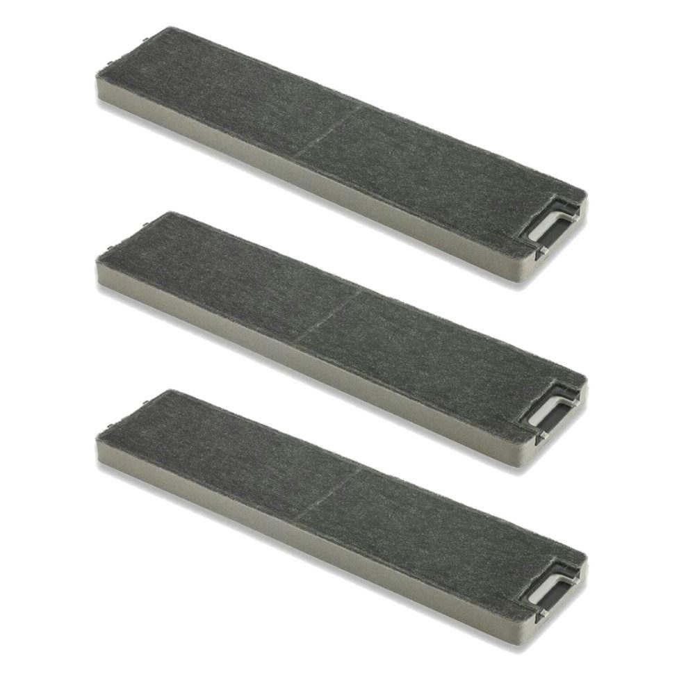 Trade-Shop Aktivkohlefilter 3x passend für Miele DA 3050, 3060, 3150, 3160, 3166 Dunstabzugshaube, Zubehör für Miele DKF13, DKF13-1, DKF13-P, 6485740, 6485741, 11762540 uvm., Maße: ca. 477 x 115 x 30mm / ideal für den Umluftbetrieb
