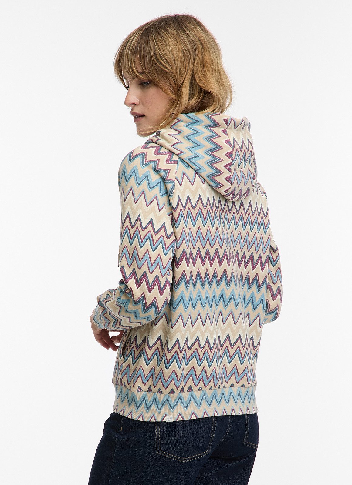 Ragwear Sweatshirt FLLAWIA PRINT mit Reißverschluss, Langarm, aus Baumwolle und Polyester, in Sweatware