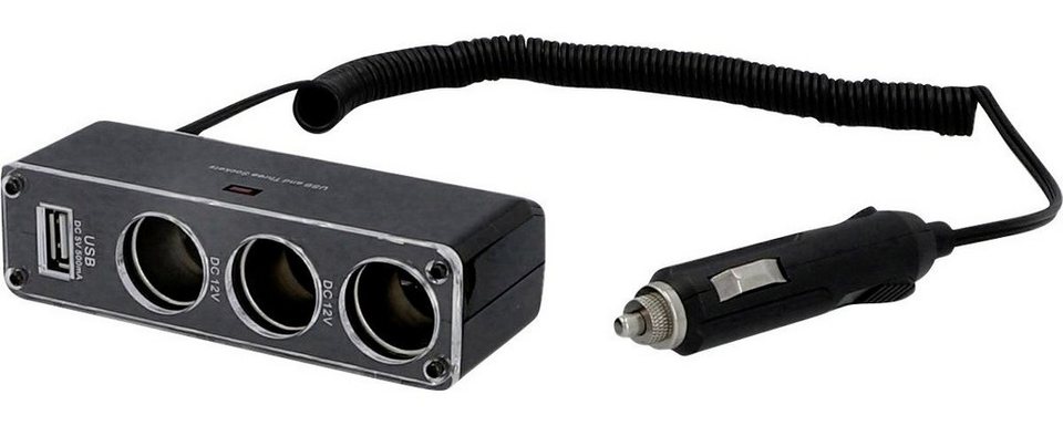 Cartrend Wohnwagenschutzhülle Cartrend Steckdose 3-Port mit USB mit  Spiralkabel