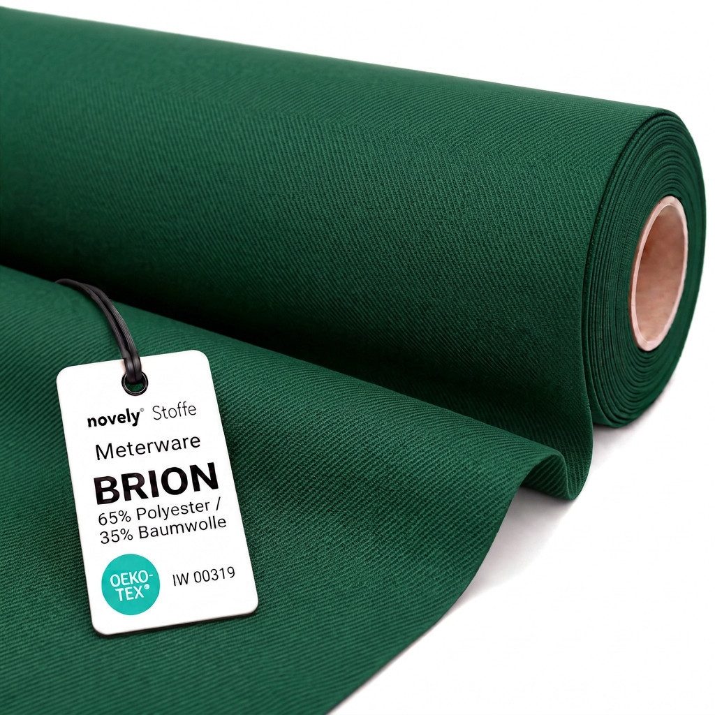 novely® Stoff BRION Mittelschwerer Baumwoll-Mix Twill Meterware, Baumwoll-Mischgewebe, Reißfest, Zertifiziert, Meterware, 1lfm