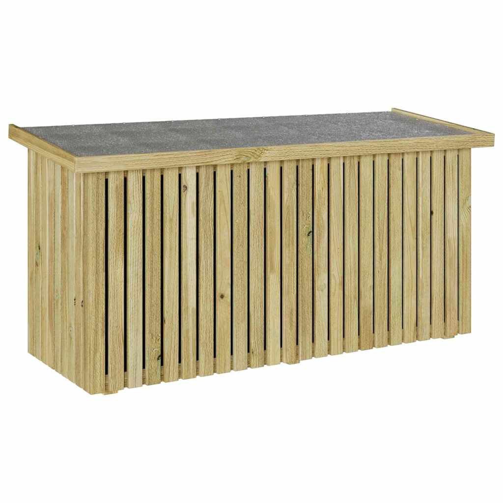 vidaXL Gartenbox Gartenlagerbox mit Speicher Natur 119 x 44 x 58,5 cm (1 St)