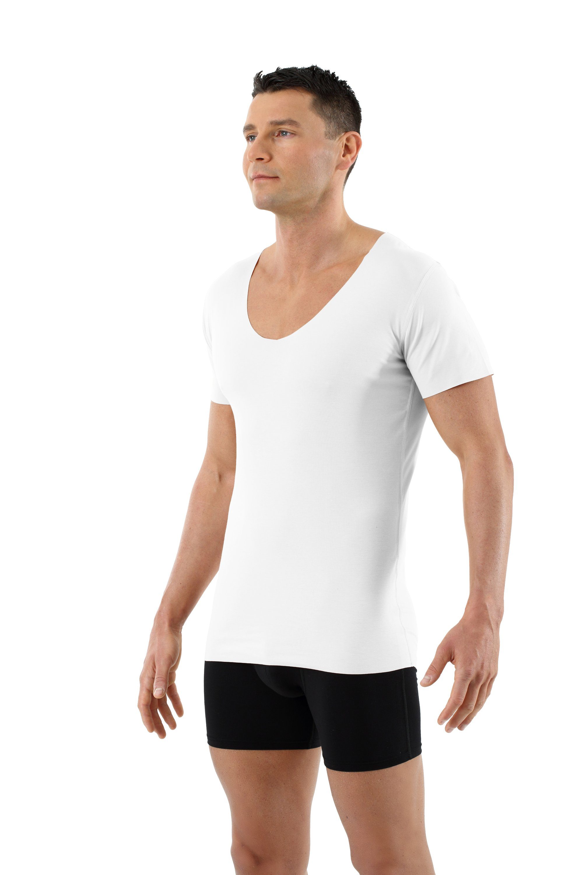 Albert Kreuz Unterhemd Lasercut ohne Saum Deep-V Kurzarm (kein Set, kein Set)