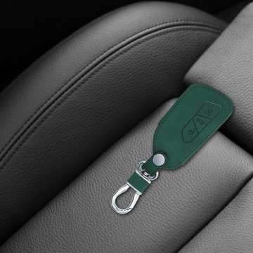 kwmobile Schlüsseltasche, Autoschlüssel Hülle für VW Golf 8 - Nubuklederoptik - Kunstleder Schutzhülle Schlüsselhülle Cover für VW Golf 8 3-Tasten Autoschlüssel - Kompass Vintage Design