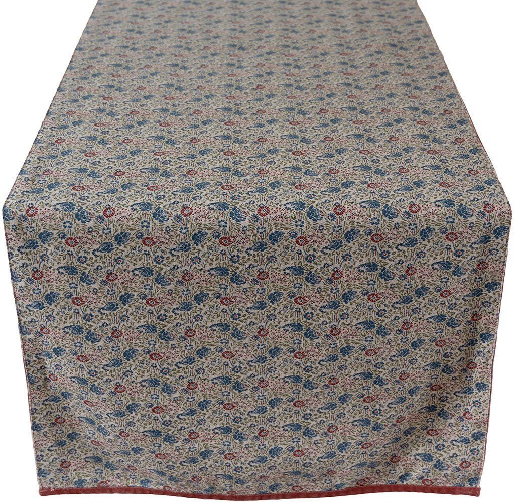 LAURA ASHLEY Tischläufer Daniela, Blumenmotiv rot mit beidseitig (1-tlg), verwendbar