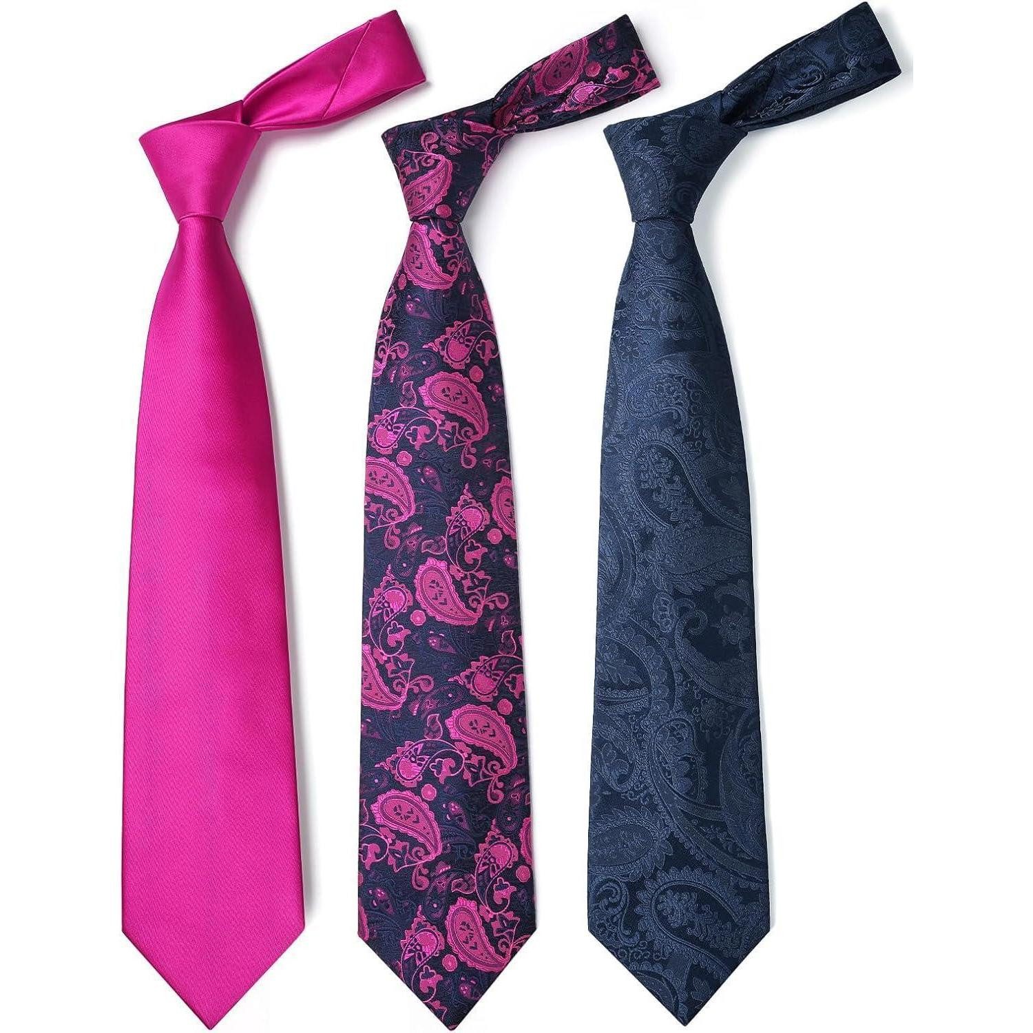 LuxusKollektion Krawatte Krawatte Herren Seidenkrawatte 3er Set HT-pK Einheitsgröße