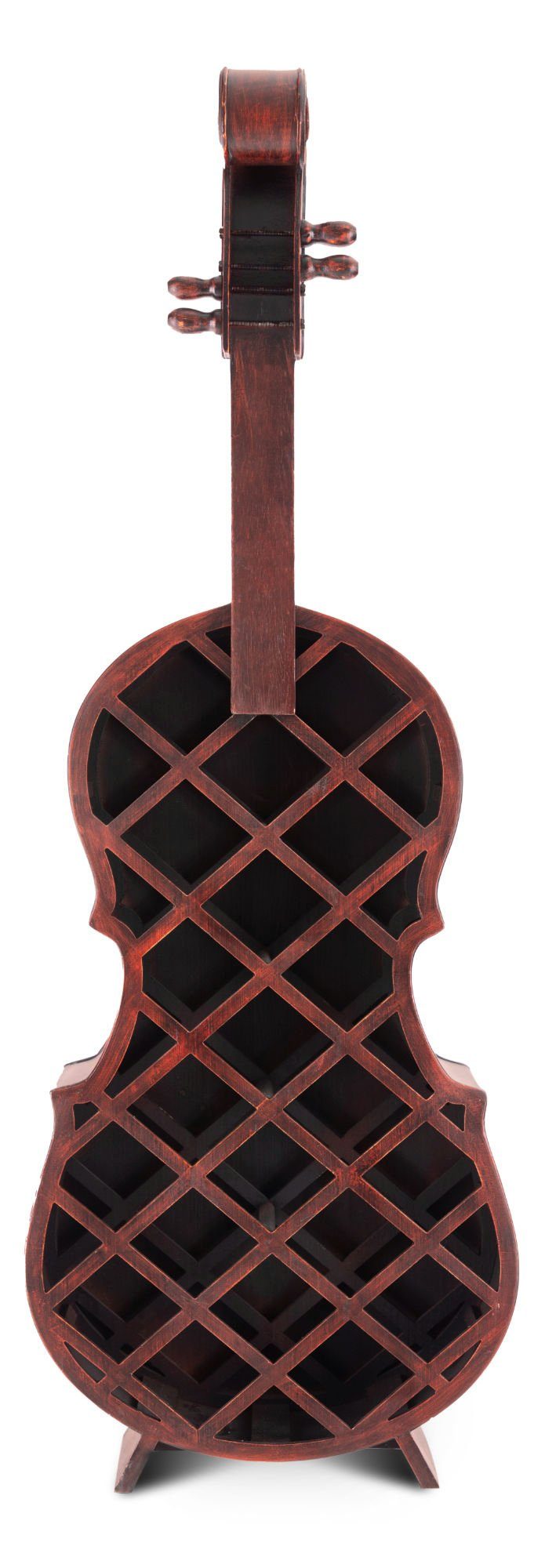 Stagecaptain Weinregal WR-21 Stradivino Wein- & Flaschenregal für 21 Flaschen, Weinständer Holz stehend in Vintage-Optik "Cello" Design