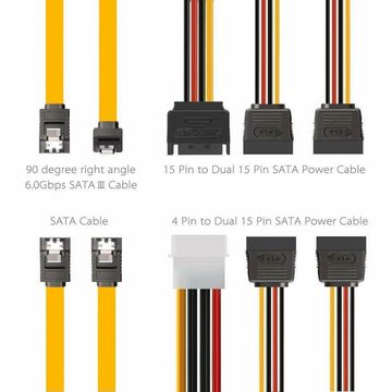 Salcar Einbaurahmen Salcar Einbaurahmen für 2, 5" HDD/SSD, 2, 5" auf 3, 5" Interner Dual Festplattenrahmen, unterstützt 1 oder 2 SSD/S, Zubehör für 2, 5" HDD/SSD, inkl. Montagezubehör und SATA 3 Kabel