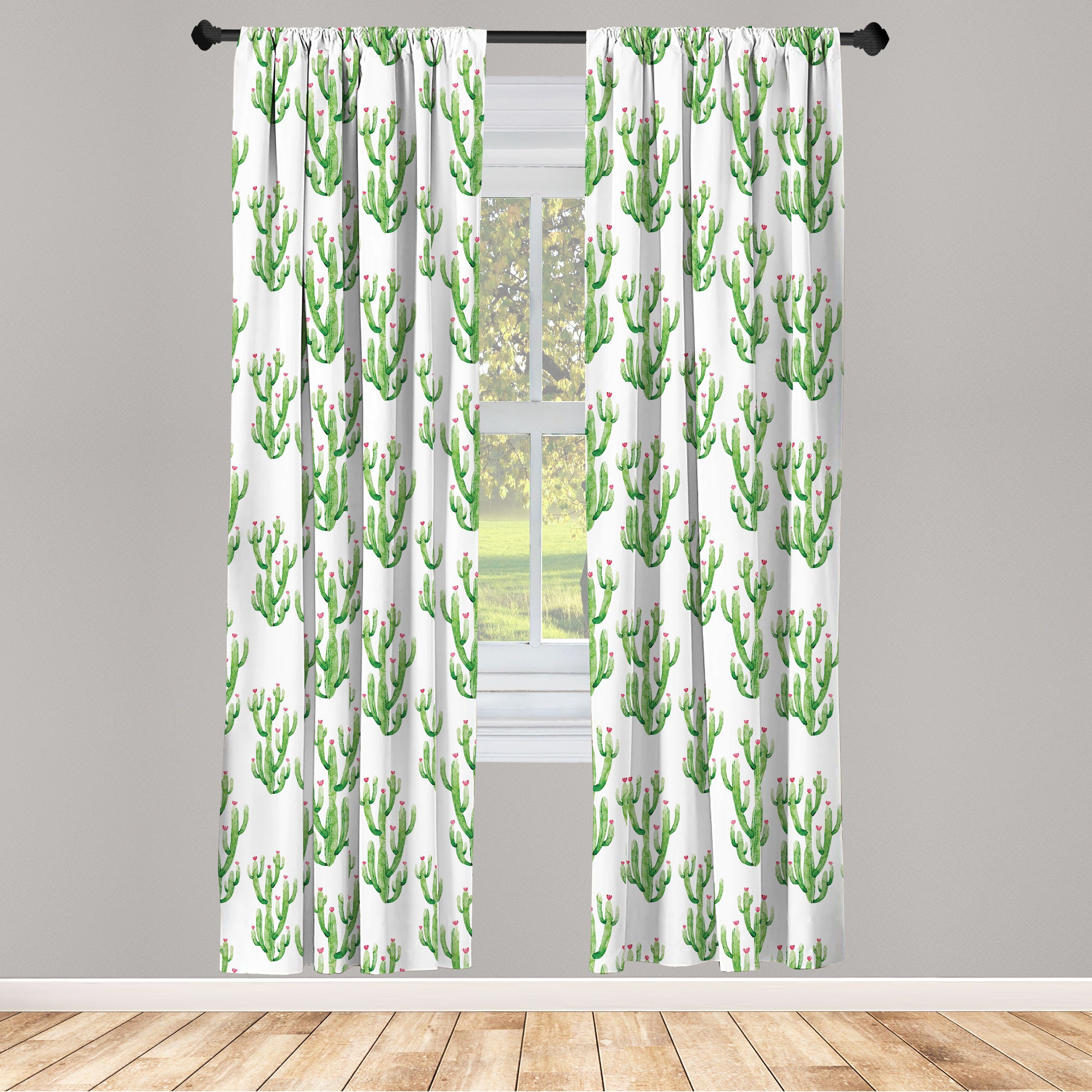 Vorhang Abakuhaus, Schlafzimmer für Kaktus-Anlage Gardine Microfaser, Dekor, Wohnzimmer Aquarell Blume