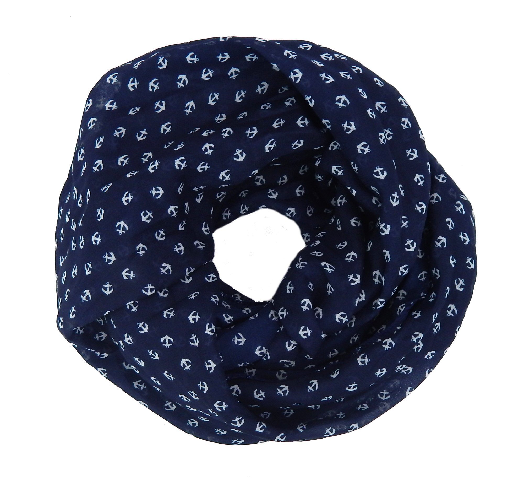 Ella Jonte Loop, maritimer Kinder Loop weiß blau Anker Mädchen Jungen Schal