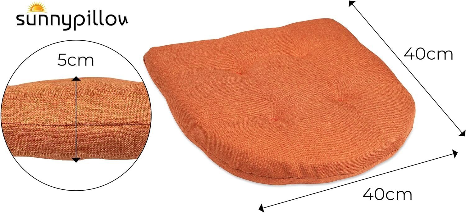 sunnypillow Stuhlkissen 4er Set Auflage 40x40 für Stühle, Bänke in Haus und Garten dick 5cm, Sitzkissen Sitzauflage Stuhlauflage Gartenkissen Esszimmerstuhl