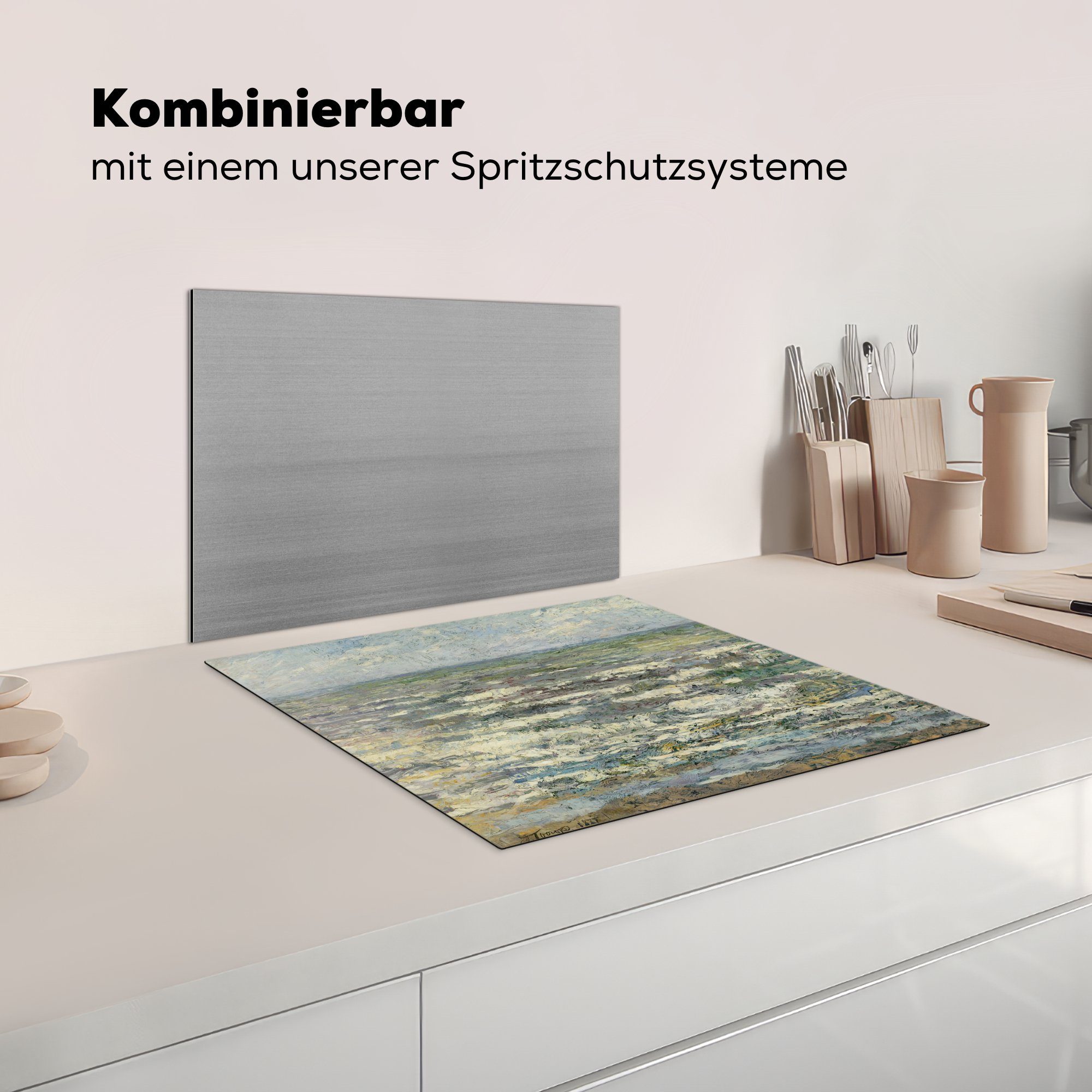 Arbeitsfläche Das - Vinyl, tlg), Toorop, Jan Mobile Ceranfeldabdeckung MuchoWow (1 von cm, 60x52 nutzbar, Meer Herdblende-/Abdeckplatte Gemälde