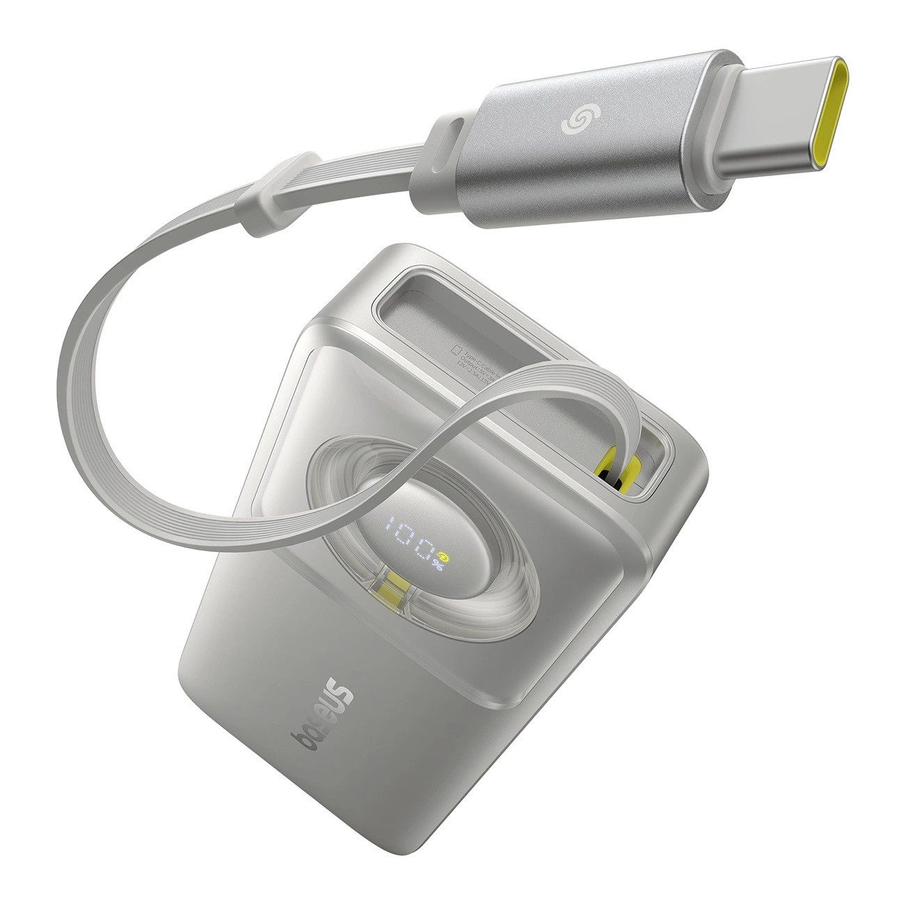 Baseus 10000 mAh 30 W Powerbank mit einziehbarem USB-C-Kabel Powerbank