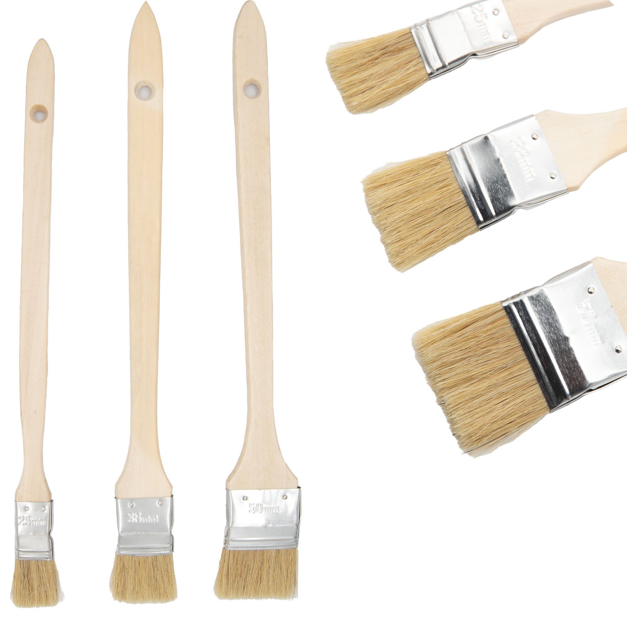 TSB Werk Flachpinsel 3x Eckenpinsel Heizkörperpinsel Farbpinsel, Lackpinsel günstig online kaufen